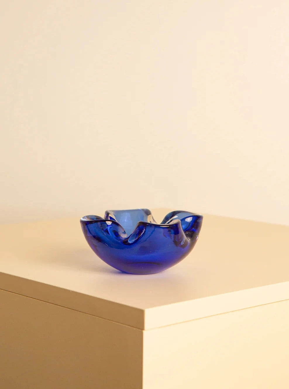 Vintage 1960's Blue Murano Glass Vide-poche, decorative dish for jewelry