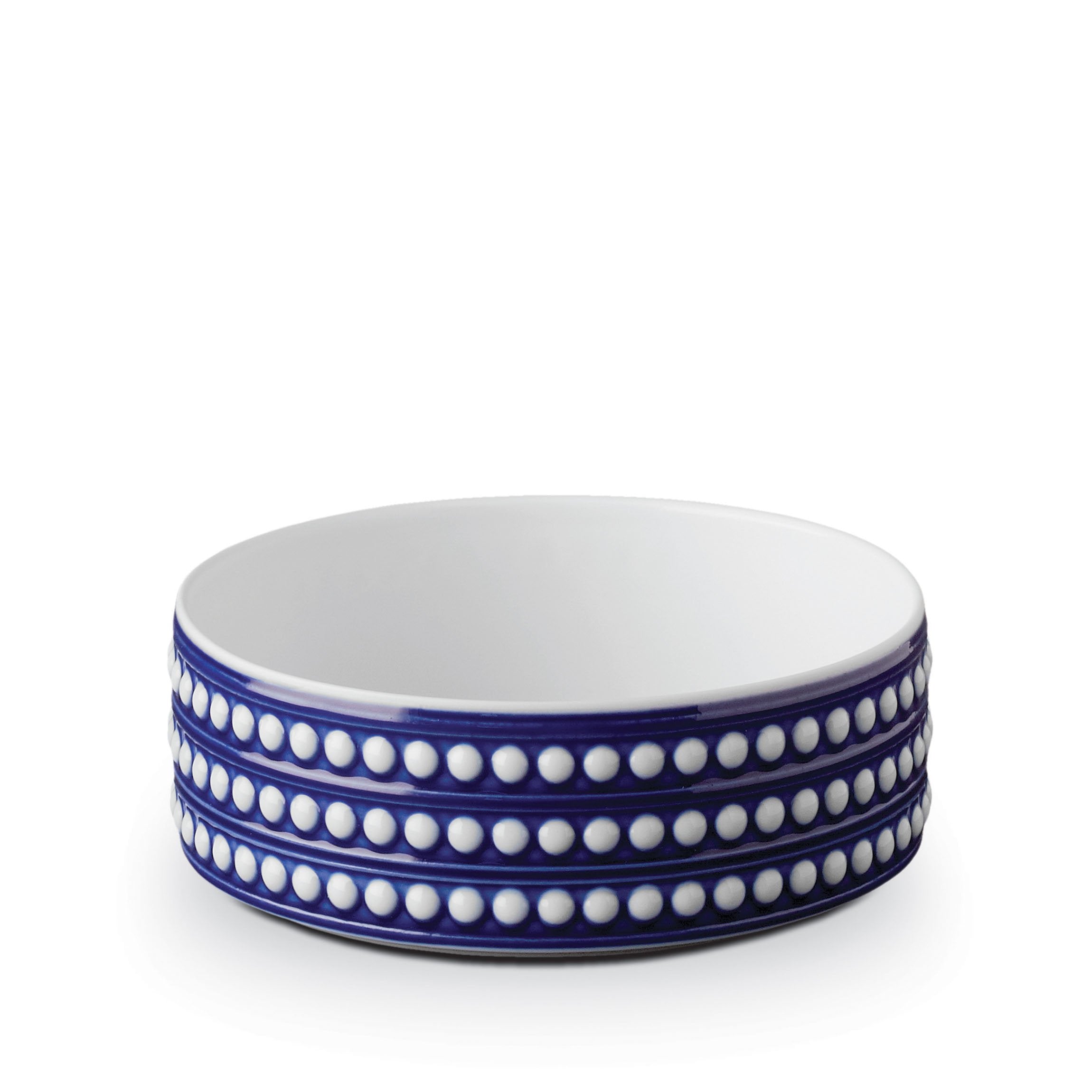 Perlée Deep Bowl — top view showing blue and white ceramic design