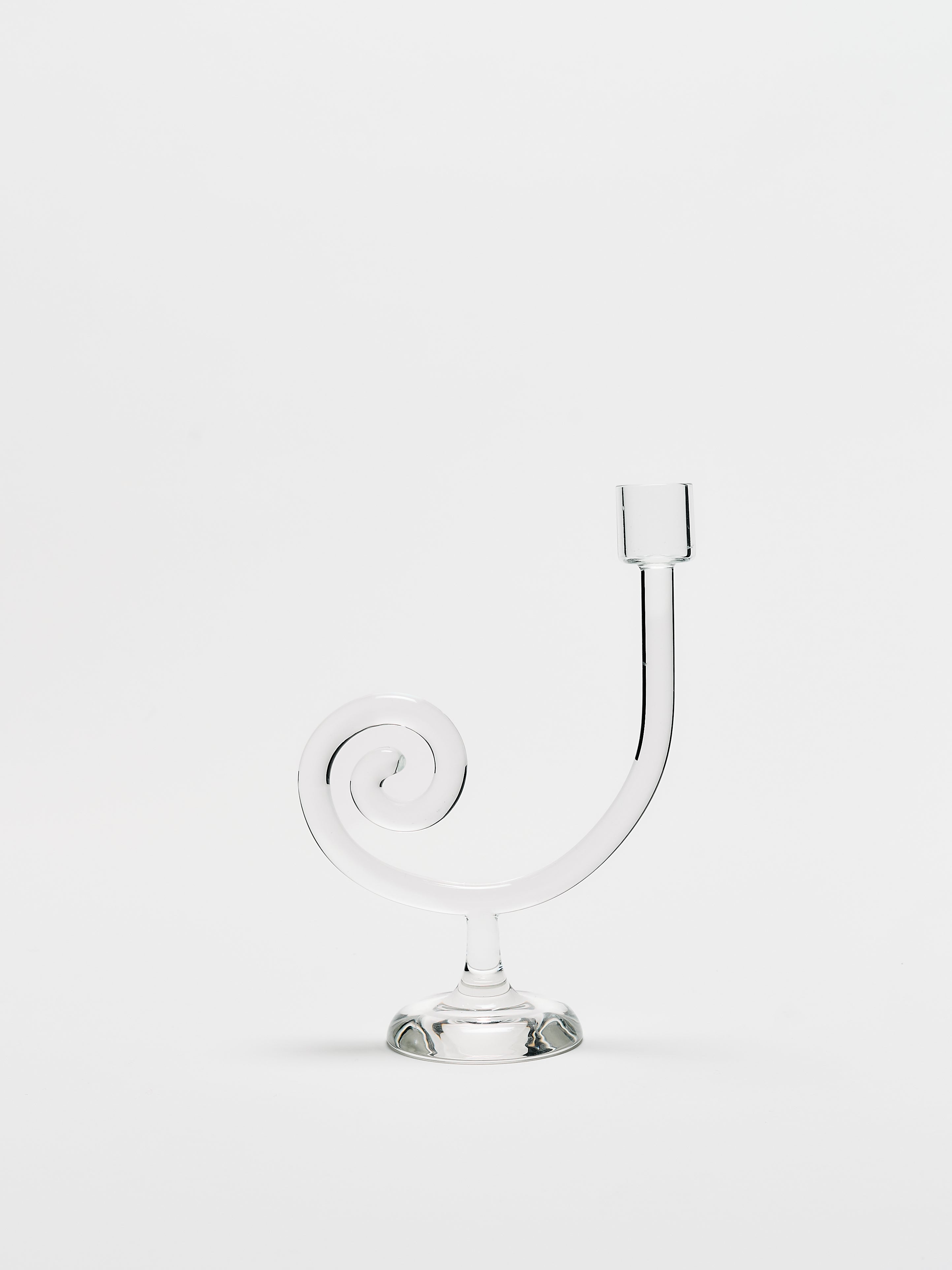 Single Stem Spiral Candleholder — side angle
