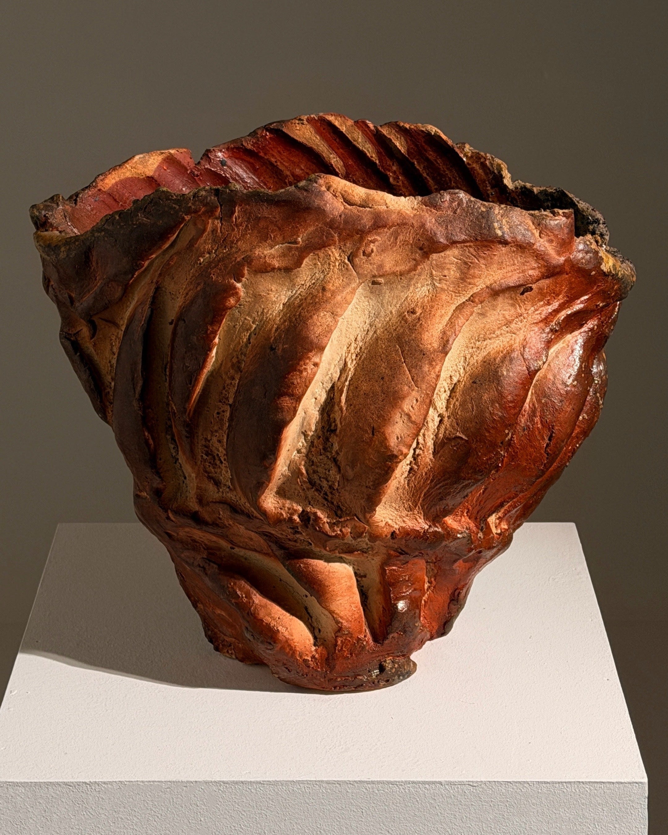 Spectacular vase by Hervé Rousseau, La Borne, circa 2010 — side angle