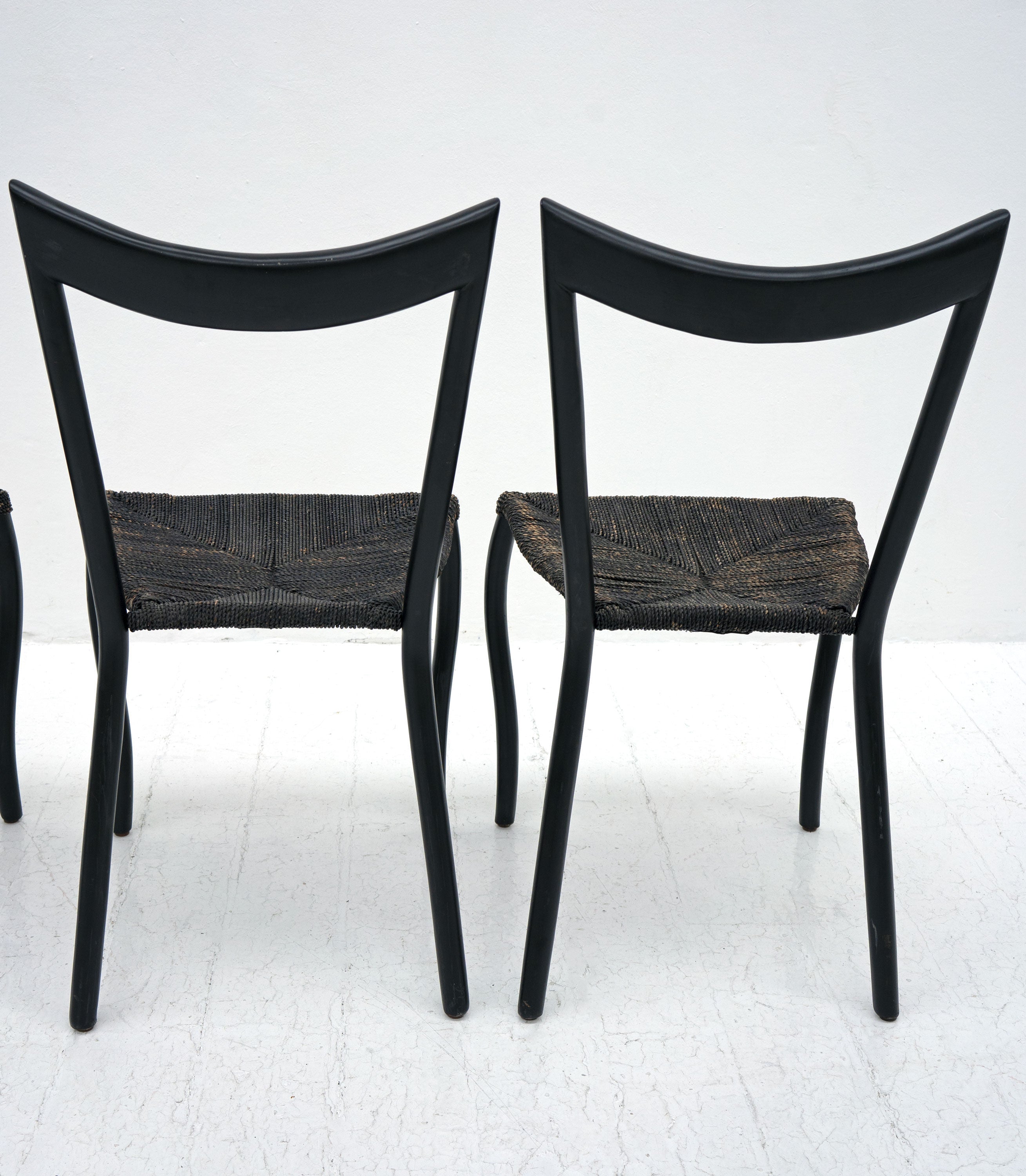 Black Manila Dining Chairs by Val Padilla for Conran 1980s