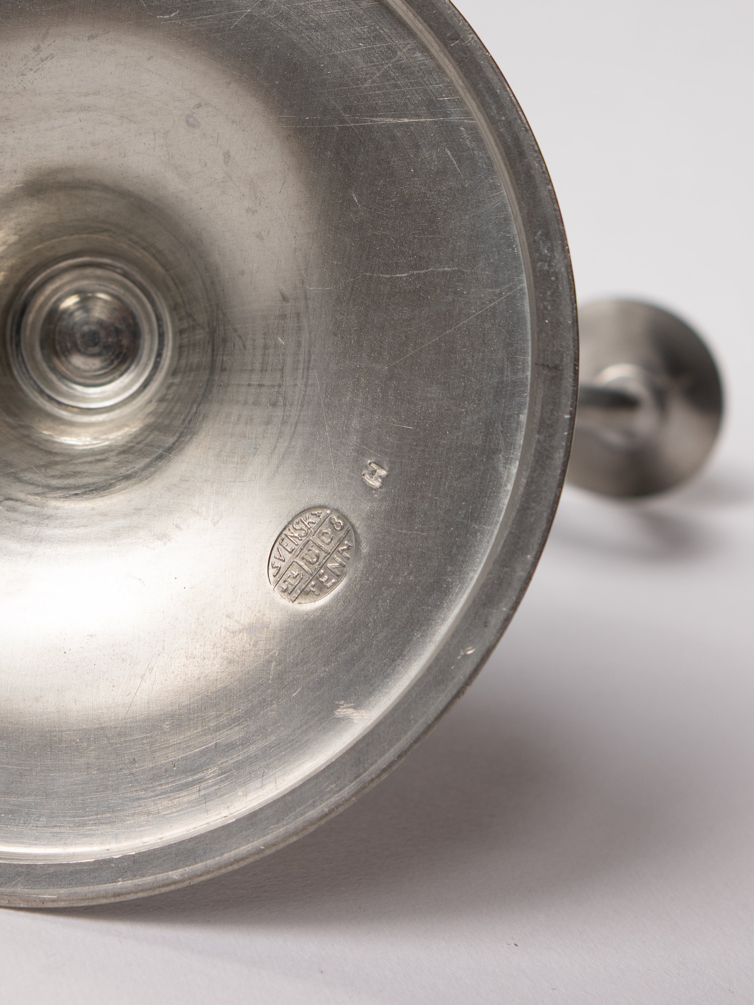 Pair of Harald Linder for Svenskt Tenn Swedish Grace Pewter Candelabra - 1930 — alternate view