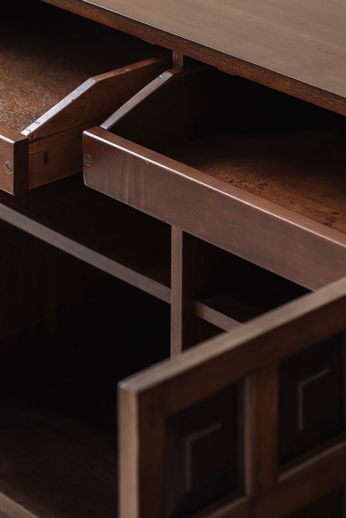 Brutalist Spanish Sideboard with Graphical Doors, 1970s — alternate view