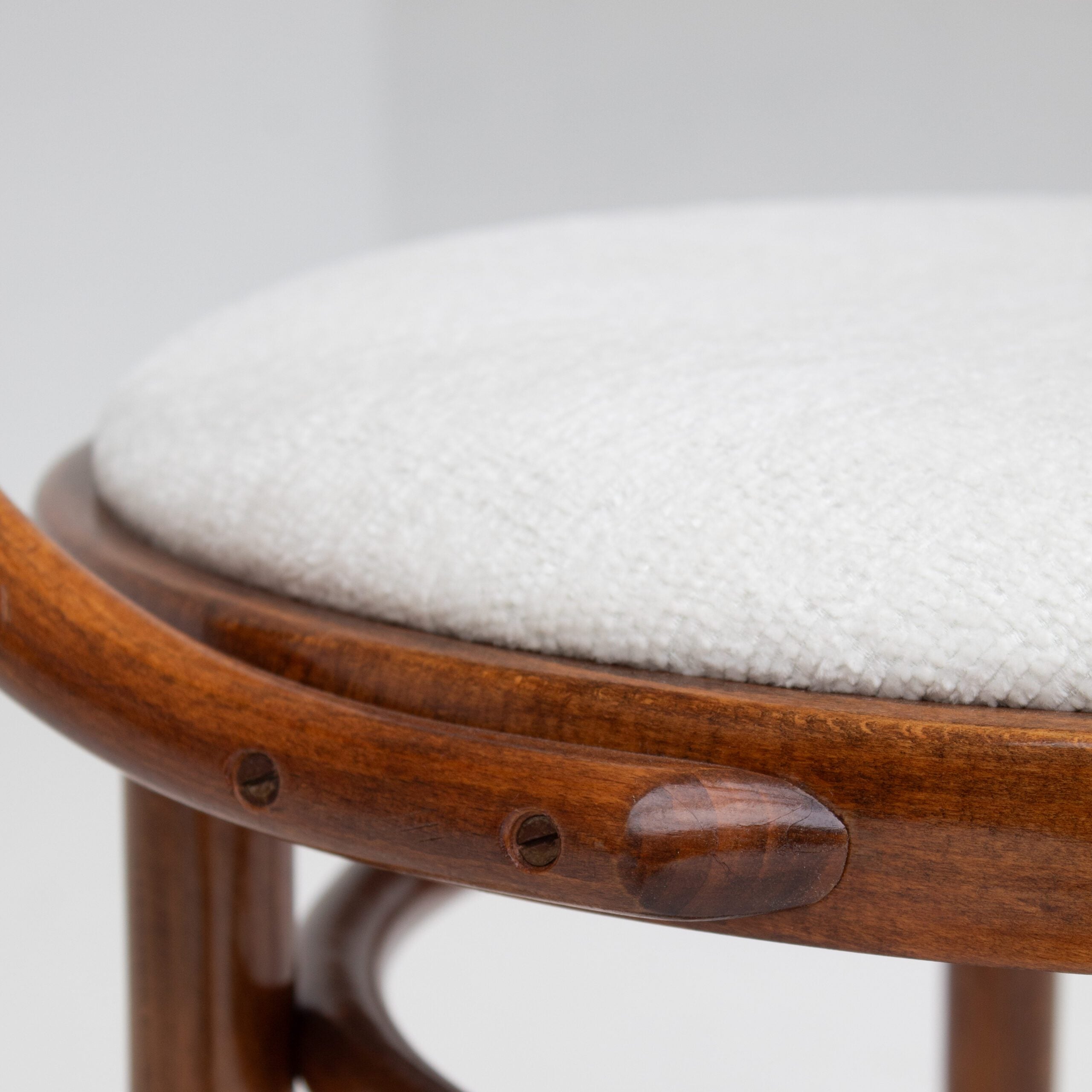 Set of Four Thonet Bentwood Armchairs in Walnut with Bouclé Upholstery — view 10