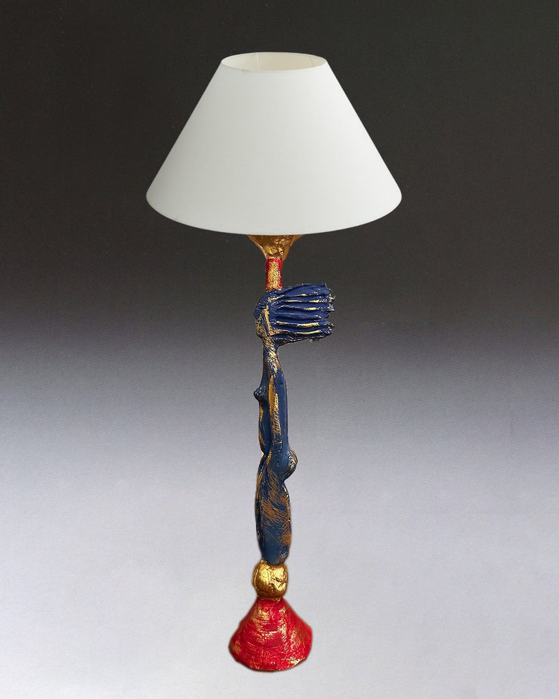Vintage Table Lamp - Bronze by Pierre Casenove by STUDIO ASAC | The Oblist — handcrafted bronze base, white shade