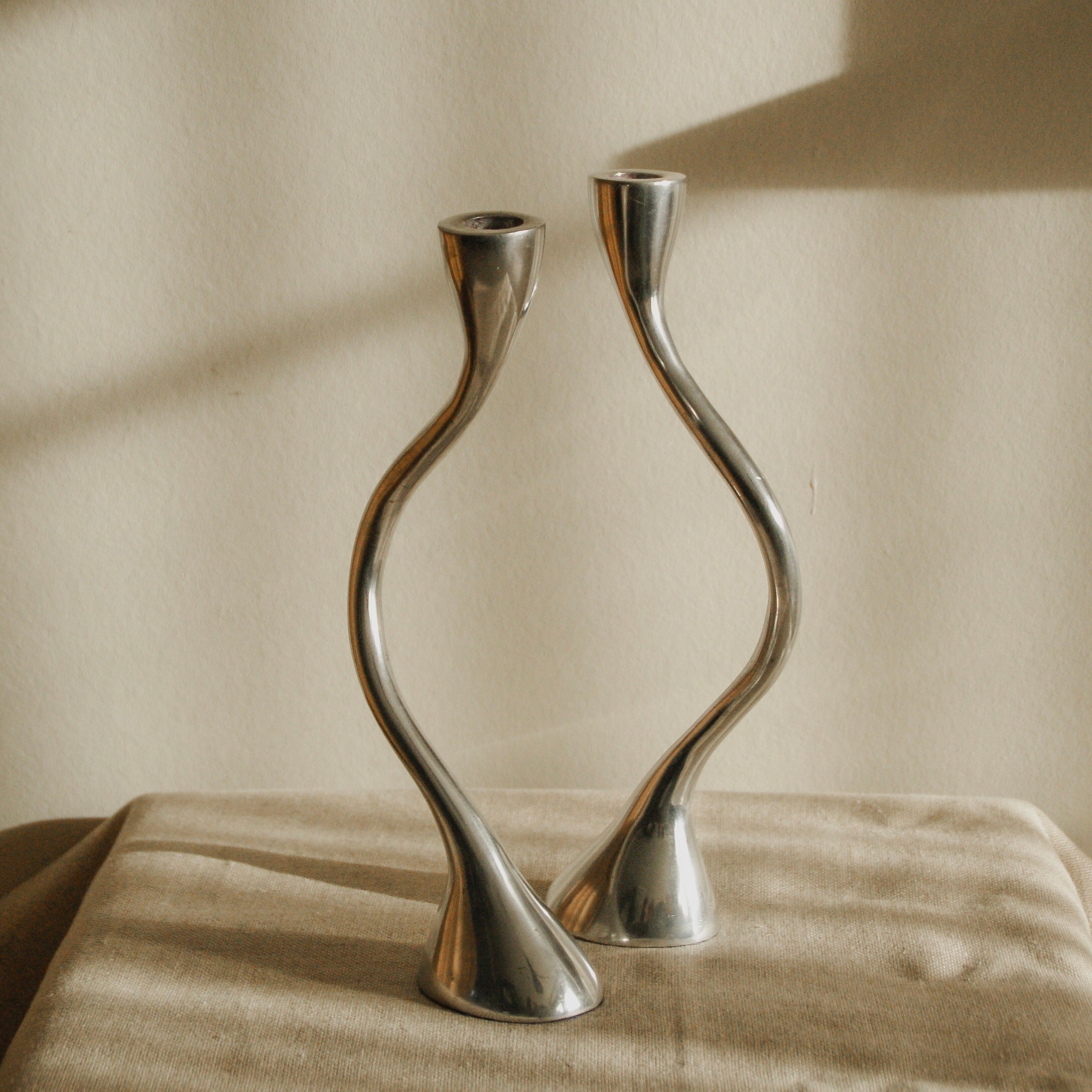 Pair of Curvy Candle Holders — detail view