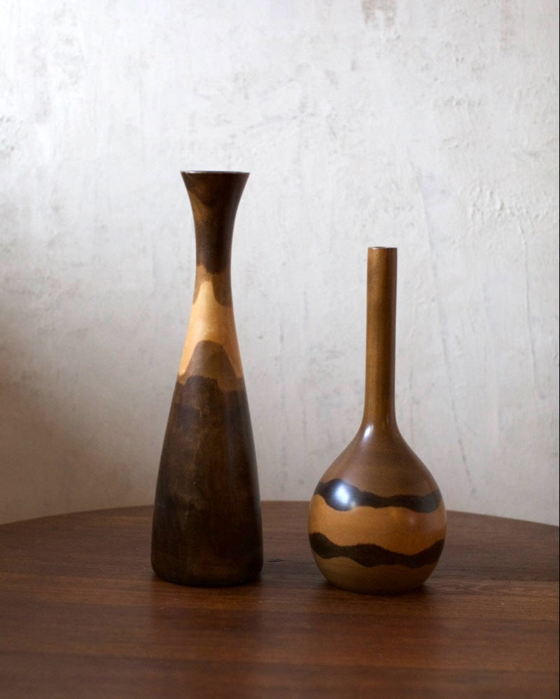 Wooden Vases by Out For Lunch | The Oblist — handcrafted brown wood