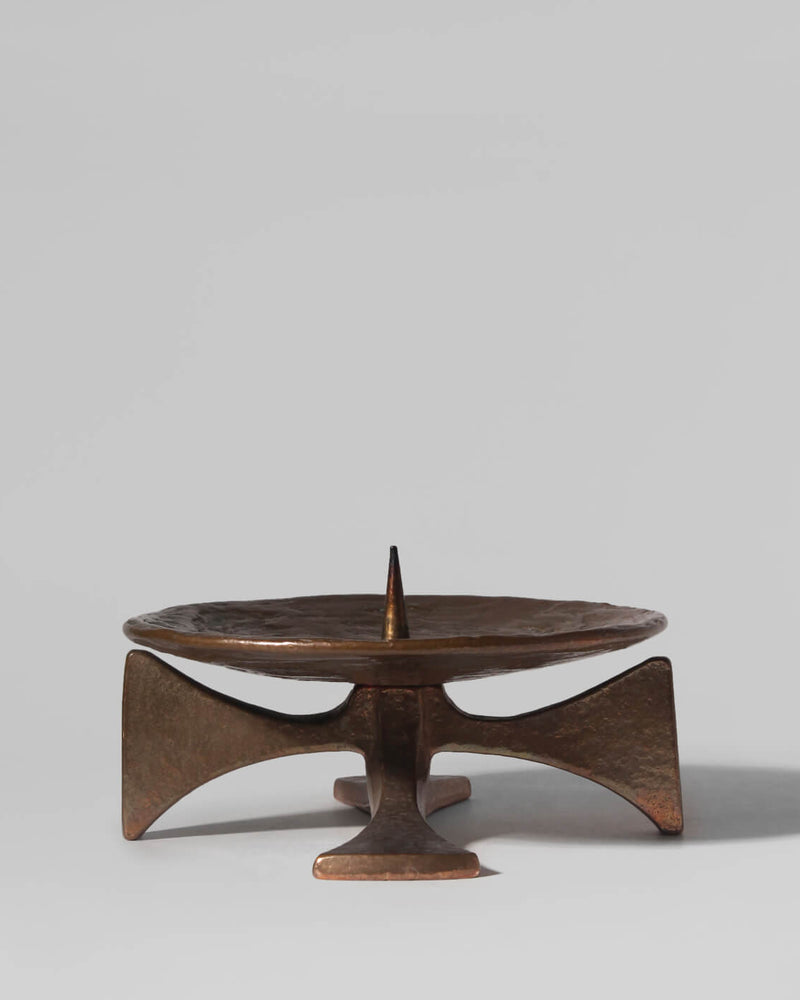 Brutalist Massive Bronze Candle Holder, 1960s by Vintage Stories | The Oblist