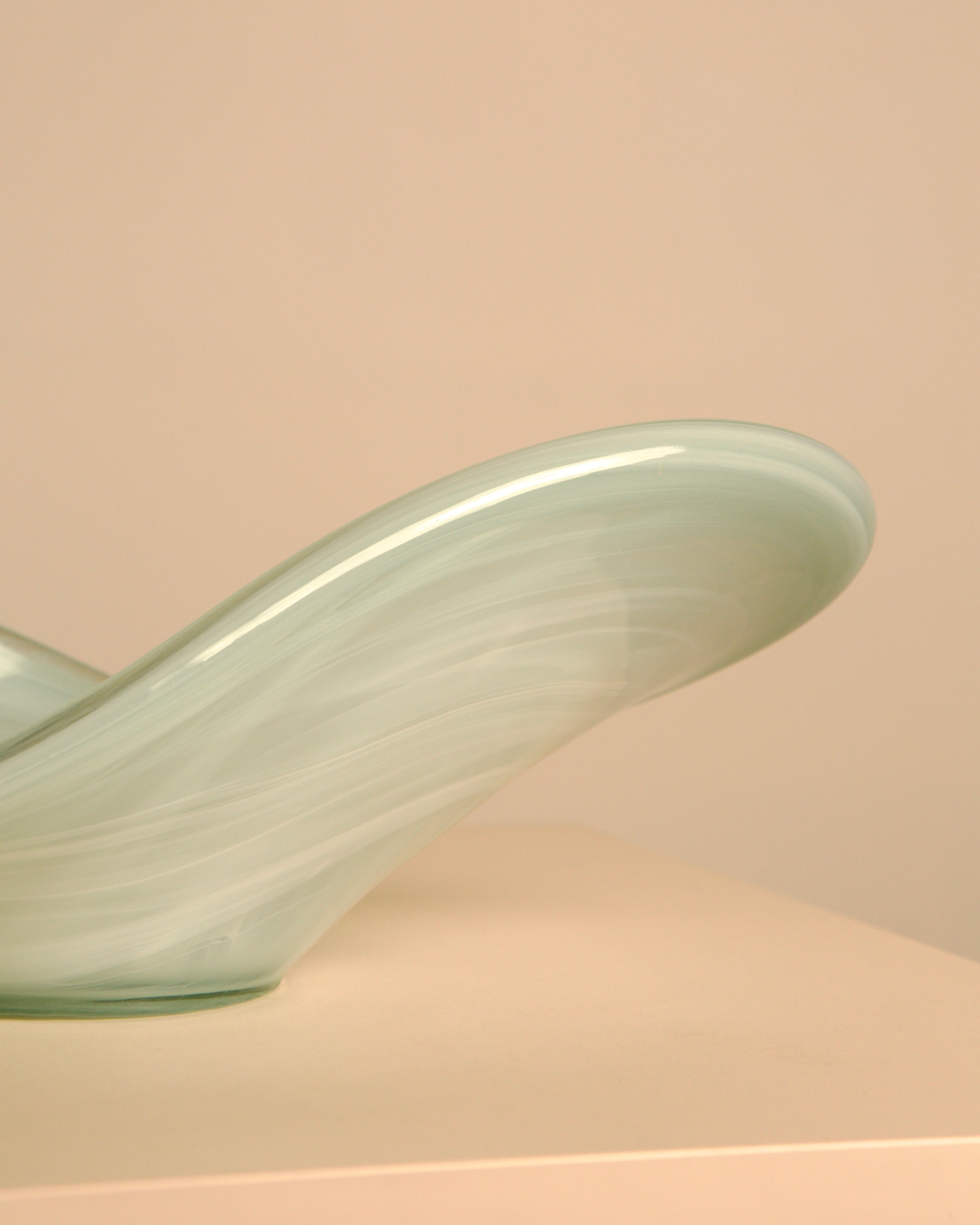Murano Glass Catchall "Ghost" Bowl, Italy, 1980s — side angle