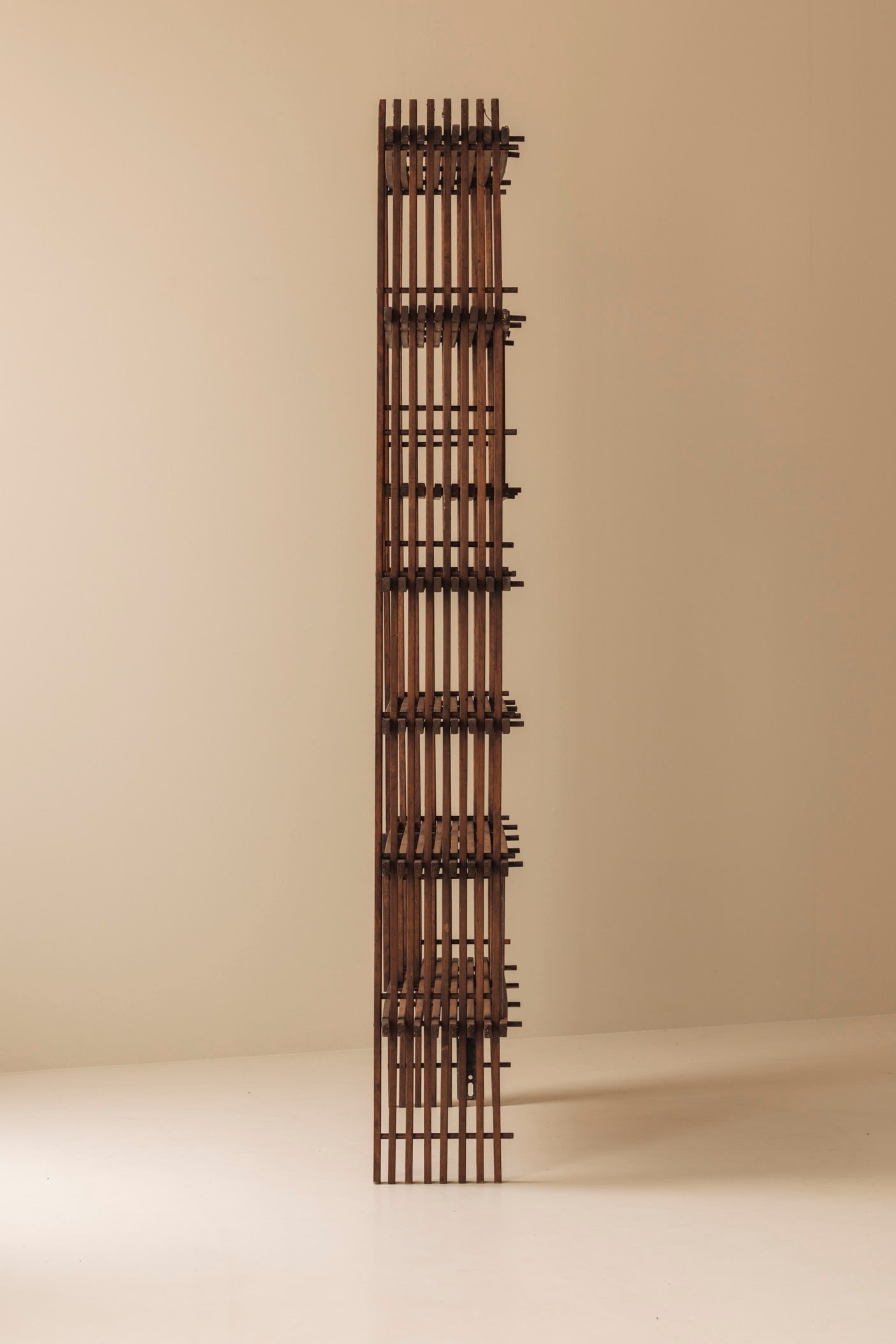 Architectural French oak bookcase / cabinet from the 1950s — lifestyle setting