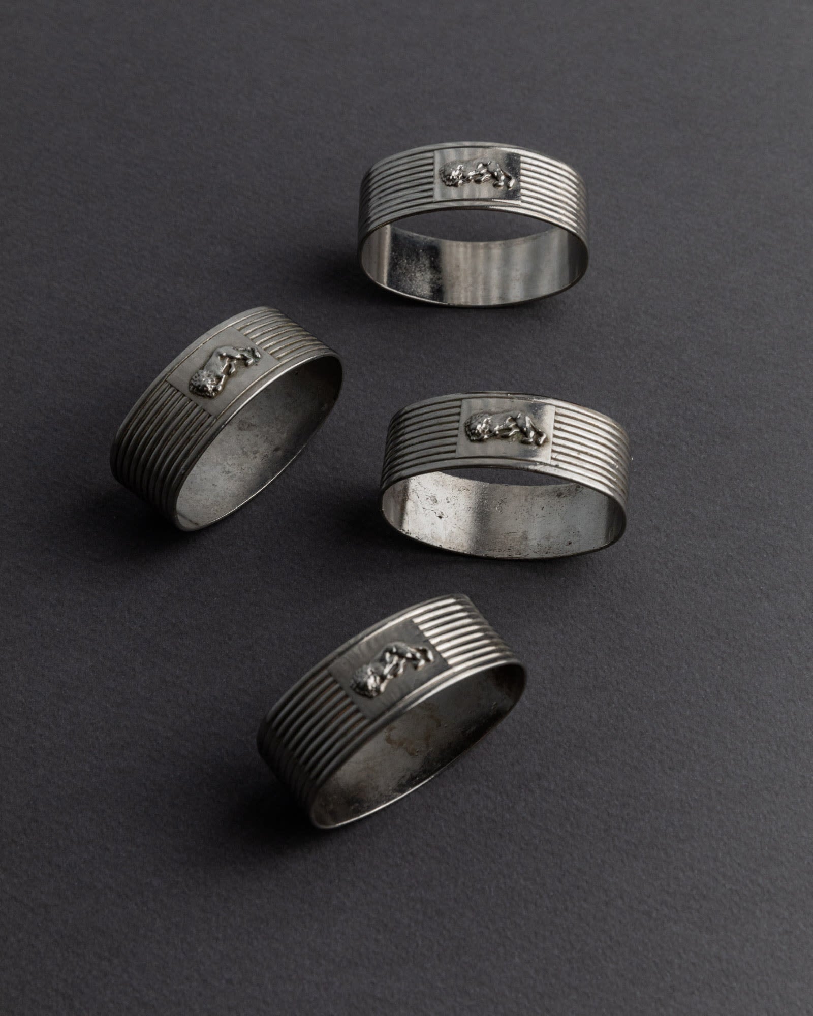 1960s Silver Plated Napkin Rings, Set of 4