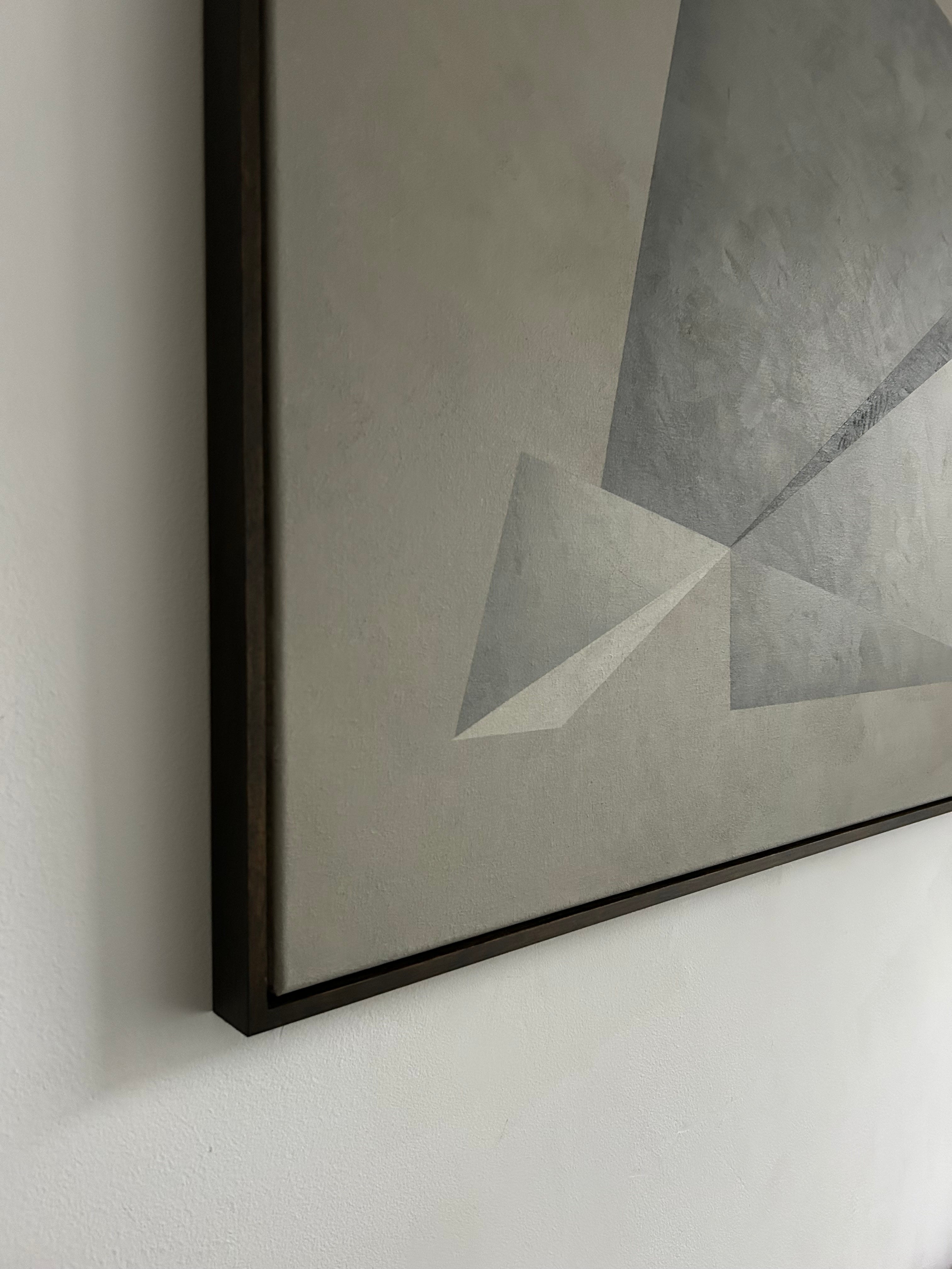 Turning Point' Painting — side angle showing textured gray surface