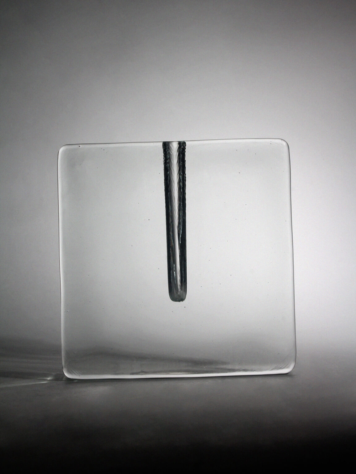 Transparent Solifleur Glass Vase, 1960s — detail view