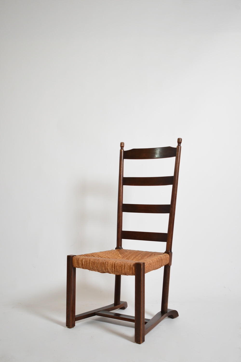 Wood and Straw Low Chair, 1950s — detail view