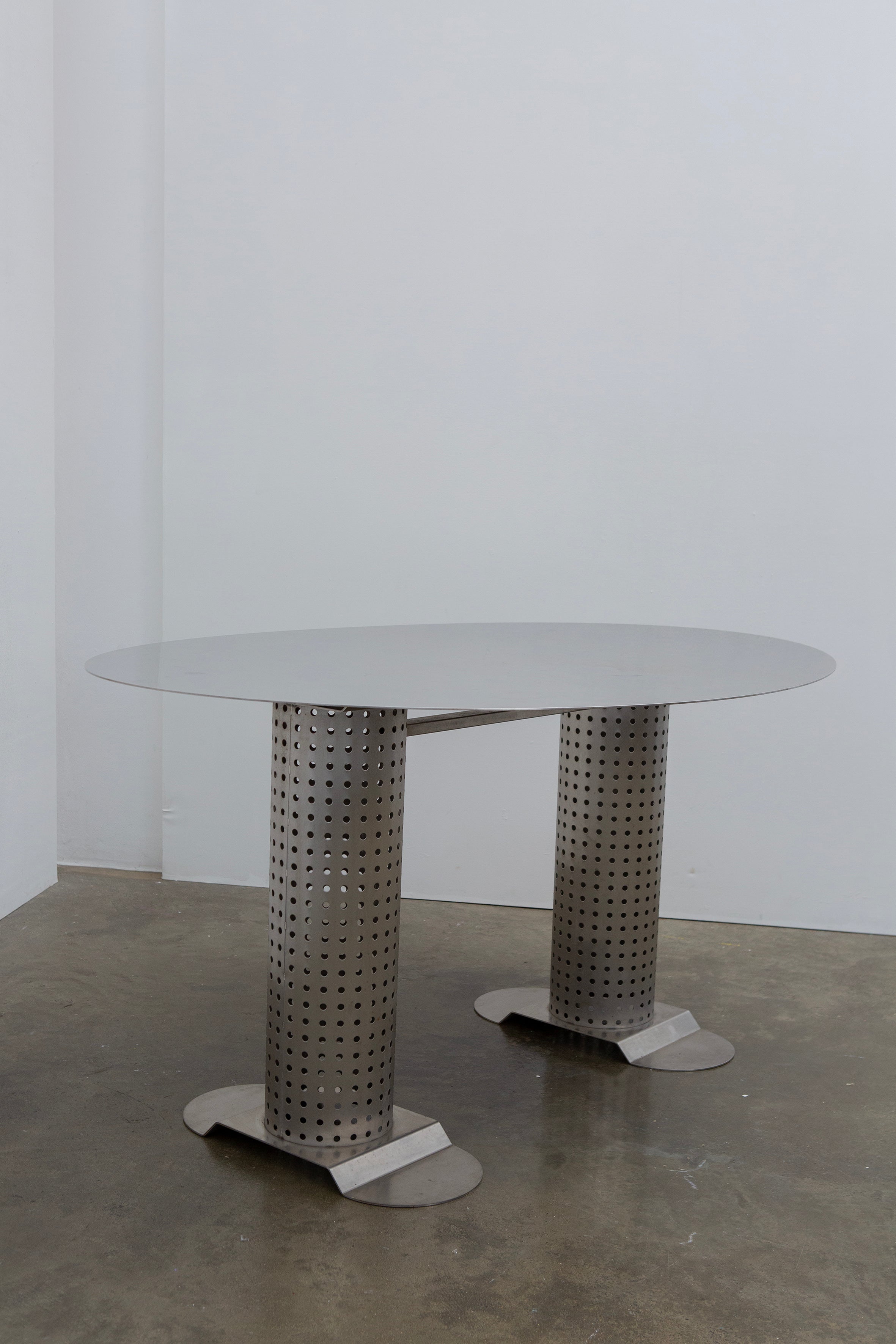 Postmodern Stainless Steel Dining Table, c.1980