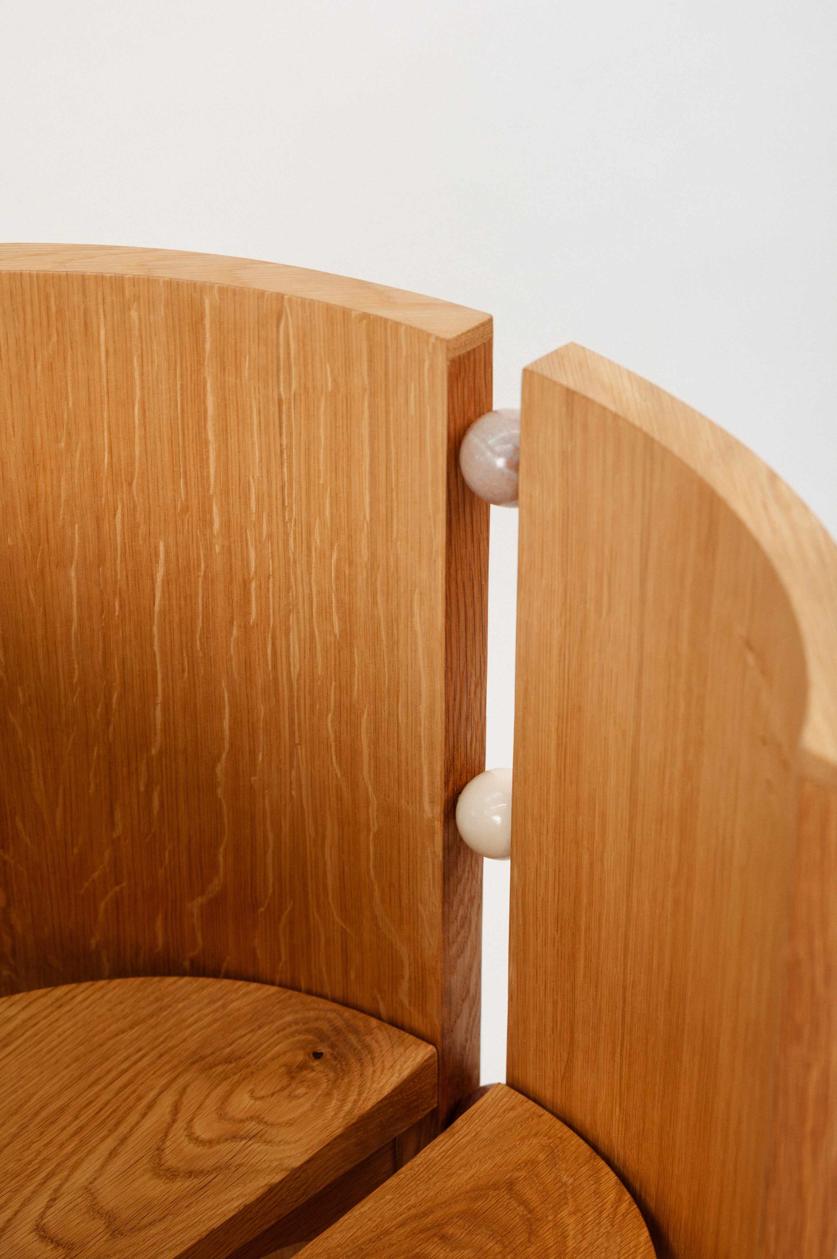 Desk and Chair Duo — White Oak & Ceramic — side angle