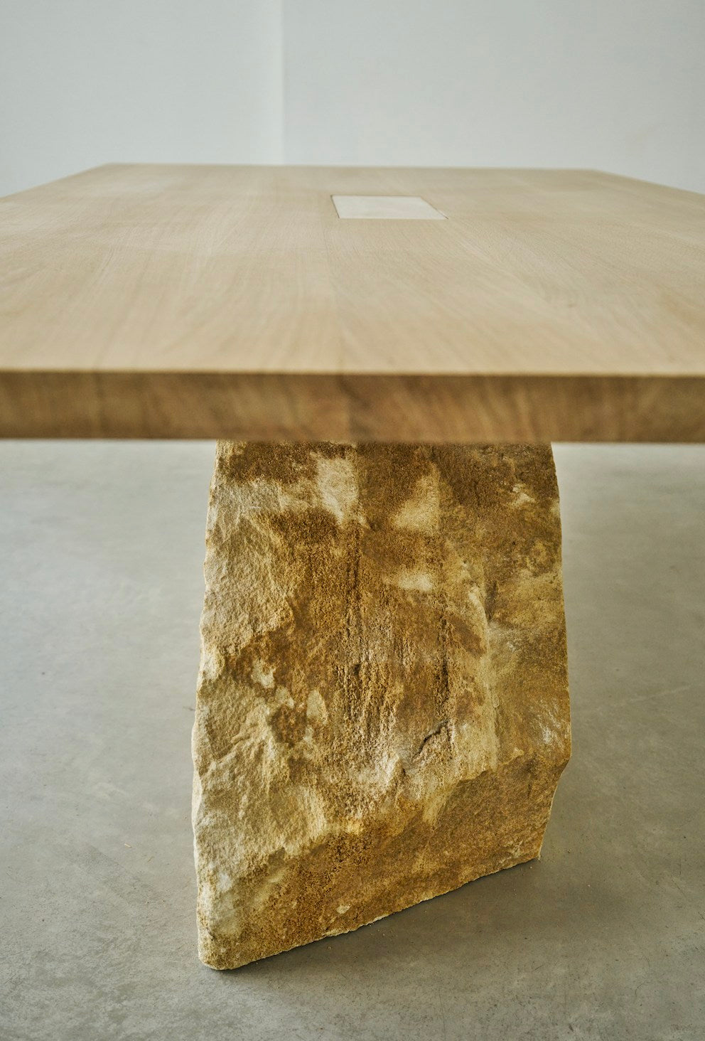 DINING TABLE ( 04 ) in stone and oak — alternate view