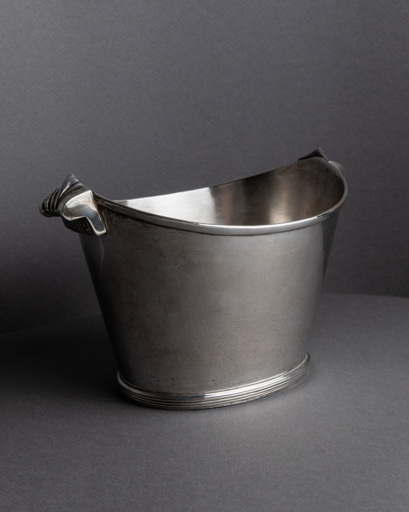 Vintage 1940s Silver Plated Champagne Cooler by Bottega Jacobs | The Oblist — silver finish, classic design