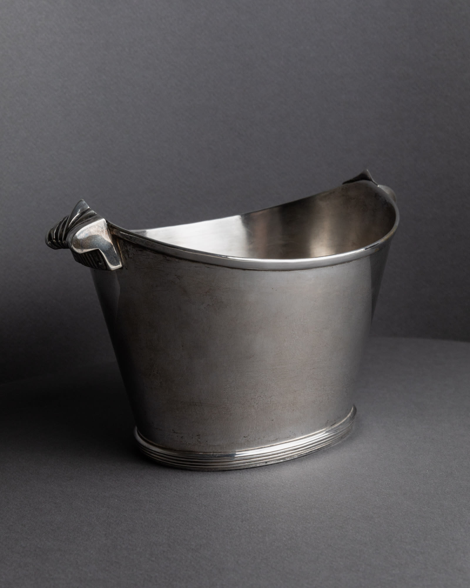 Vintage 1940s Silver Plated Champagne Cooler by Bottega Jacobs | The Oblist — silver finish, classic design