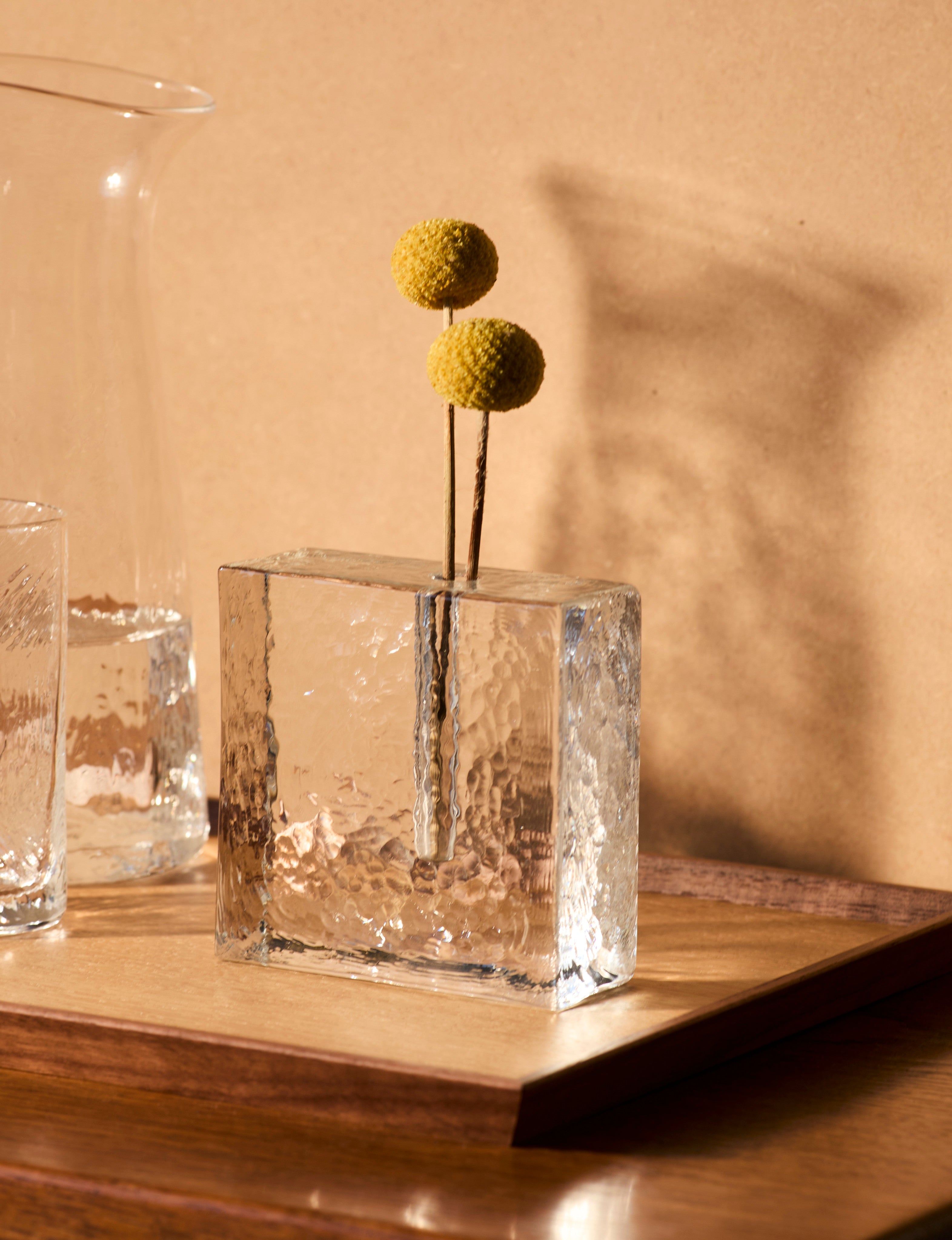 Block unifleur / stem vase in European glass (Medium) — lifestyle setting