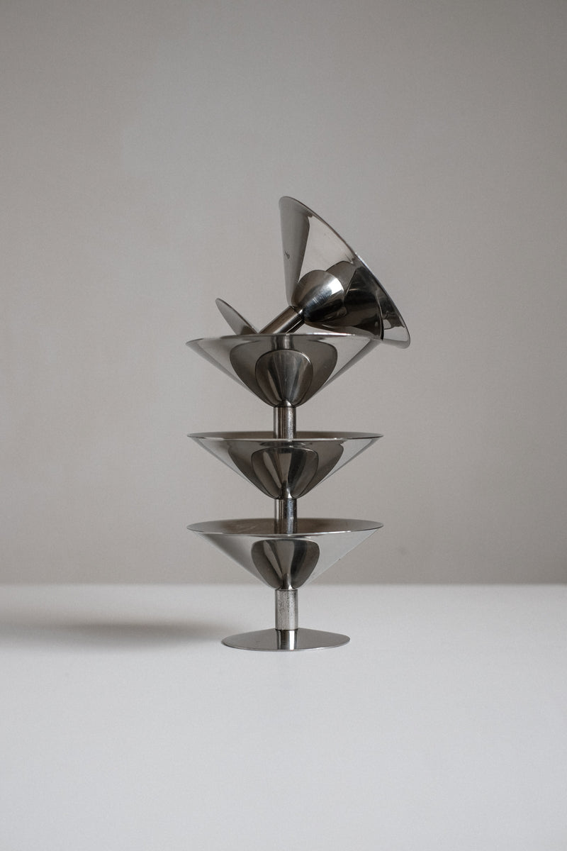 Set of Four Ice Coupes by septembre studios | The Oblist — stainless steel, modern design