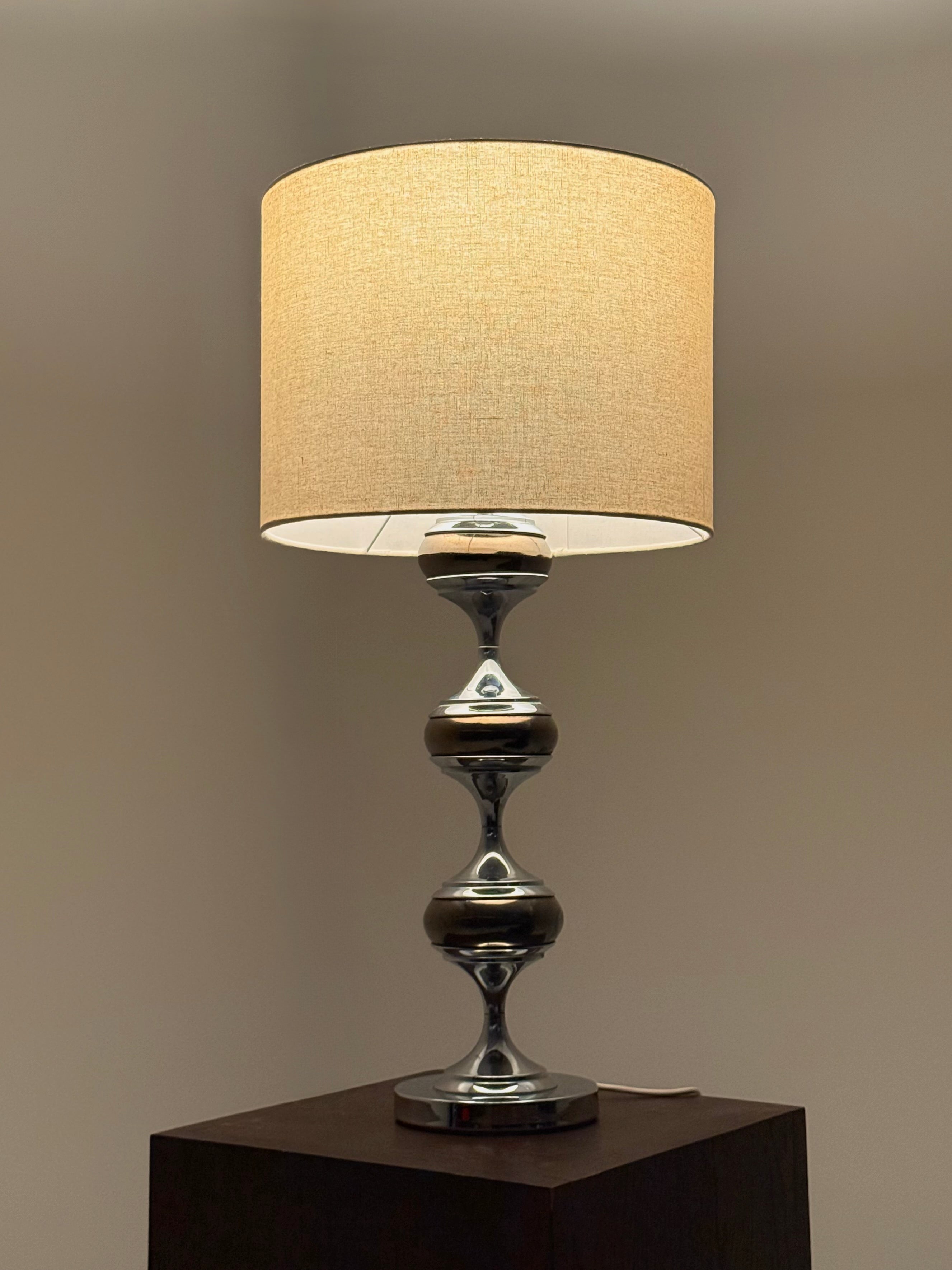 Space Age table lamp with chrome sculptural base — view 10