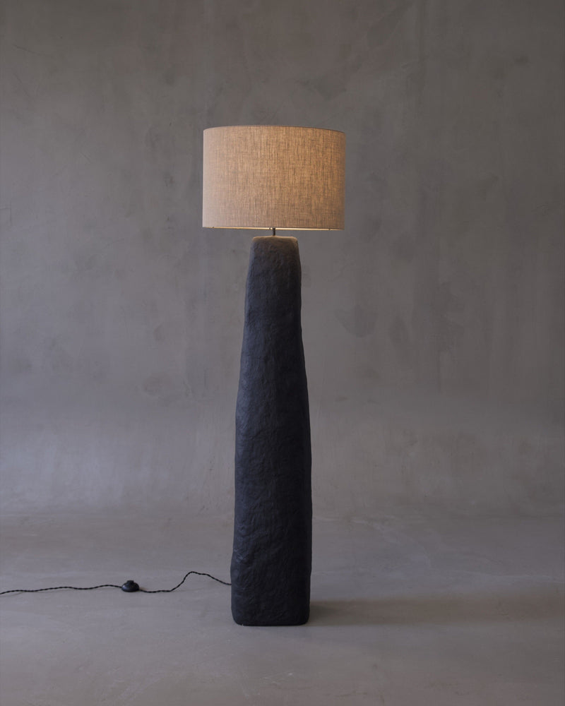 Skelia Sculptural Floor Lamp by PletoStudio | The Oblist — handcrafted black stone base