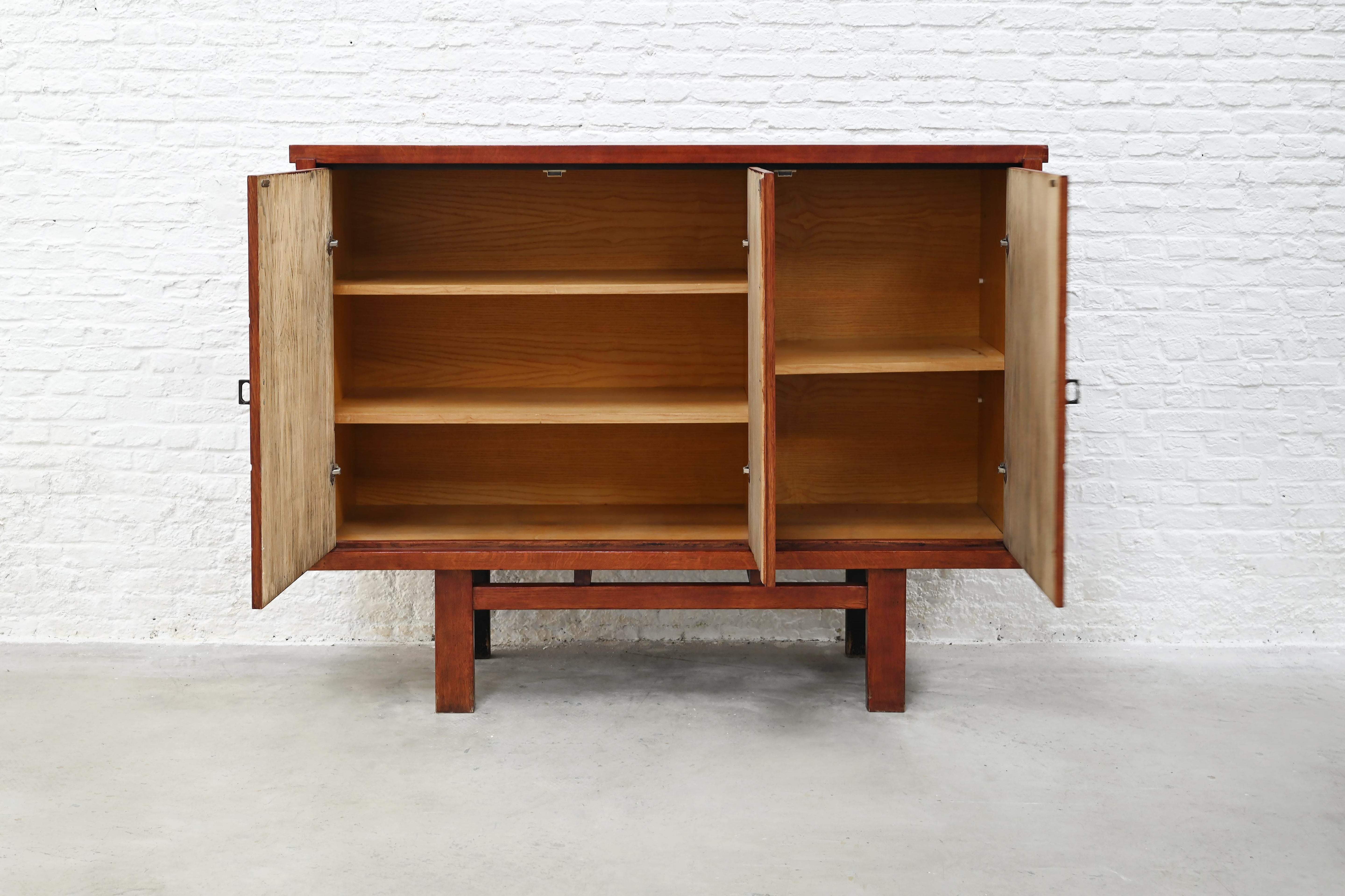 Brutalist Oak Bar Cabinet — additional view