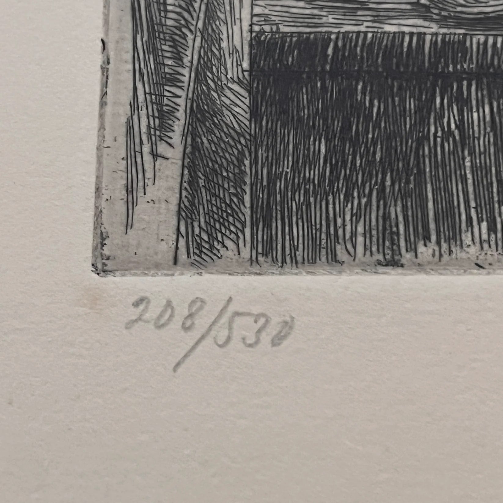Swedish Etching "Doll on a Table" Börje Sandelin (1926–1970) — close-up of detailed etching signature