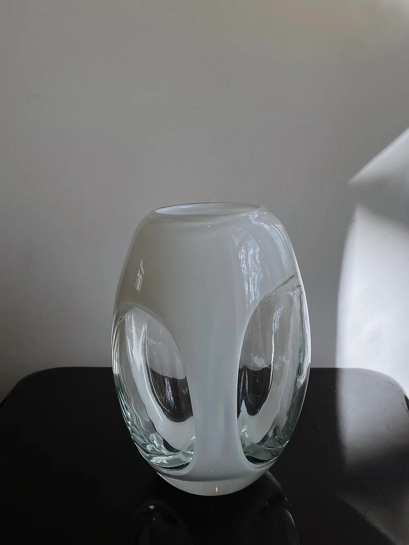 Handcrafted ceramic Space Age Vase with sleek metallic finish and futuristic design