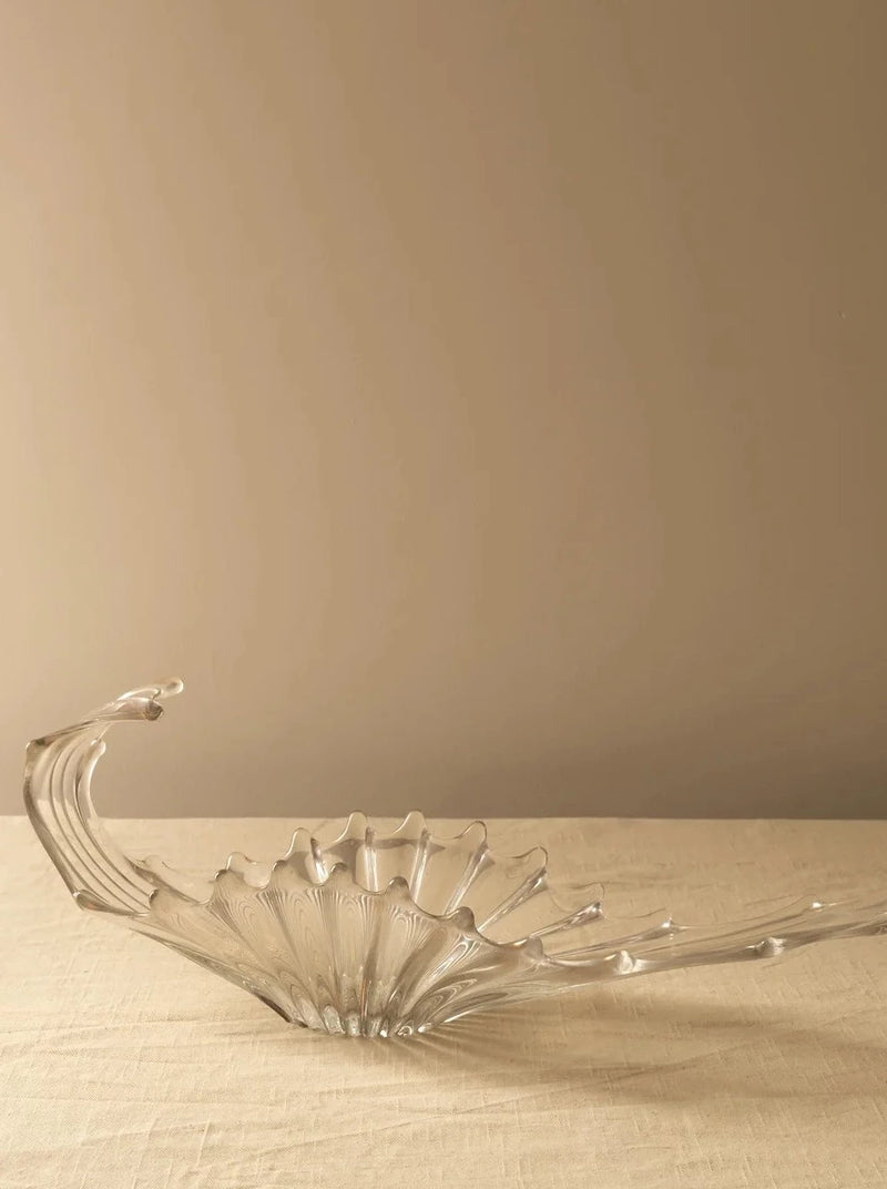 Vintage Hollywood Regency Bowl in gold and white with intricate floral design 