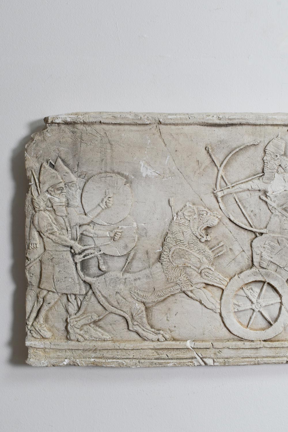 Antiquity Cast Wall Plaster Low Relief, 1960s — side angle