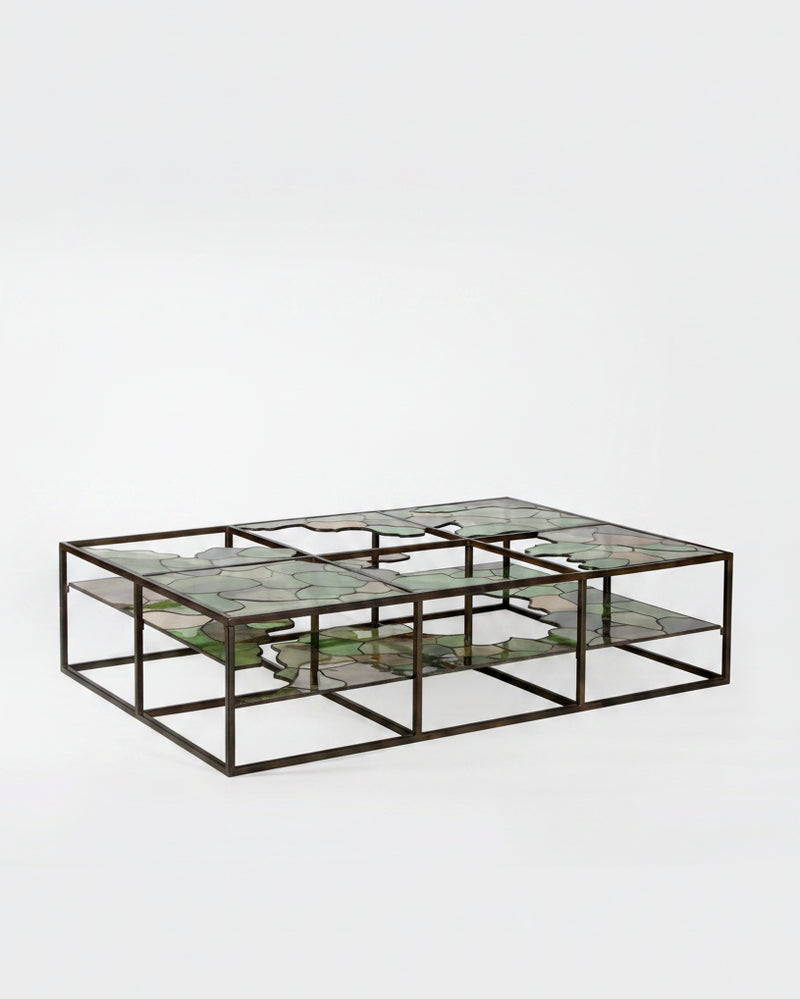 IRATY coffee table Vitrail church glass by MERCOEUR EDITION | The Oblist