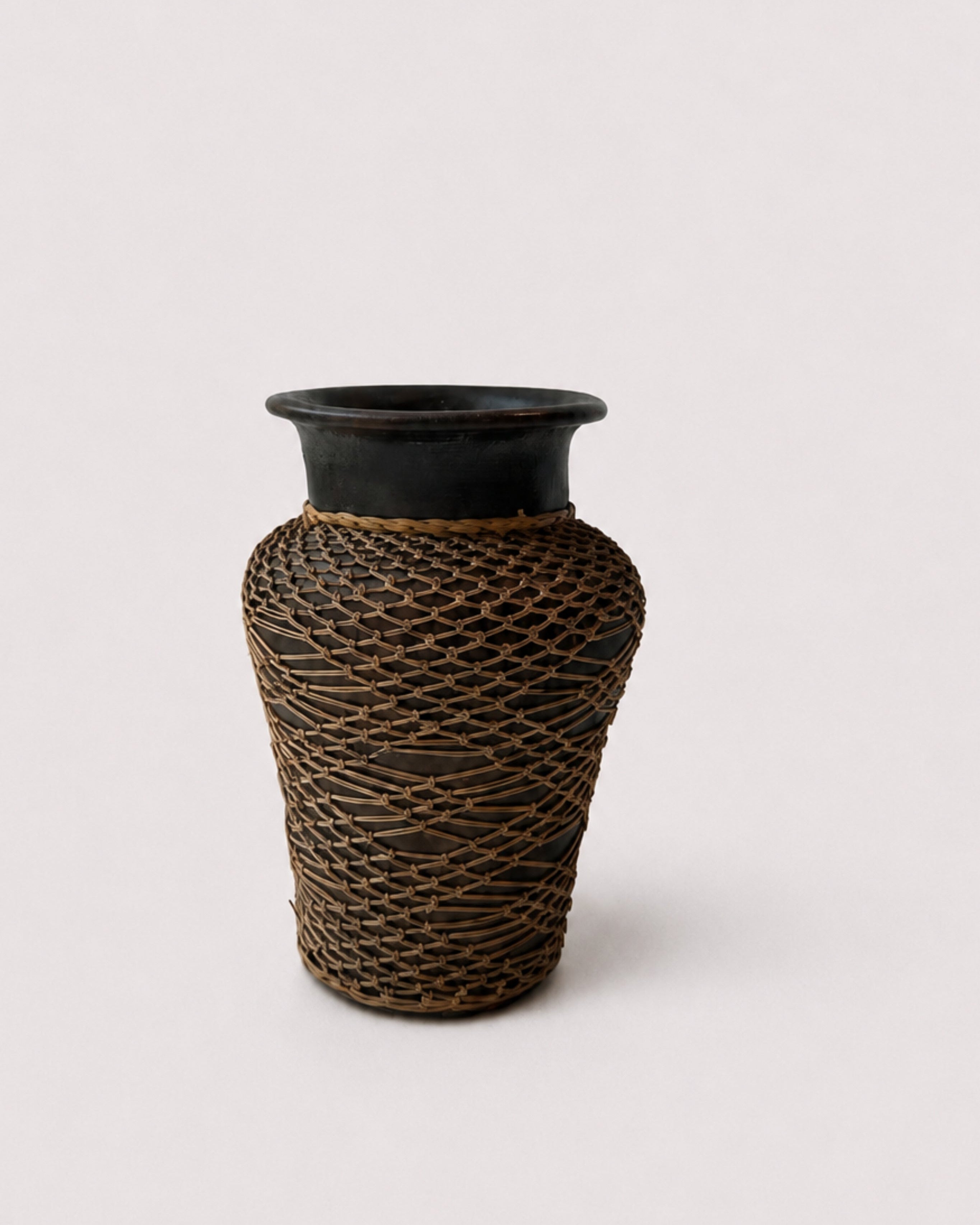 Ceramic Vase with Woven Sleeve by of matter | The Oblist