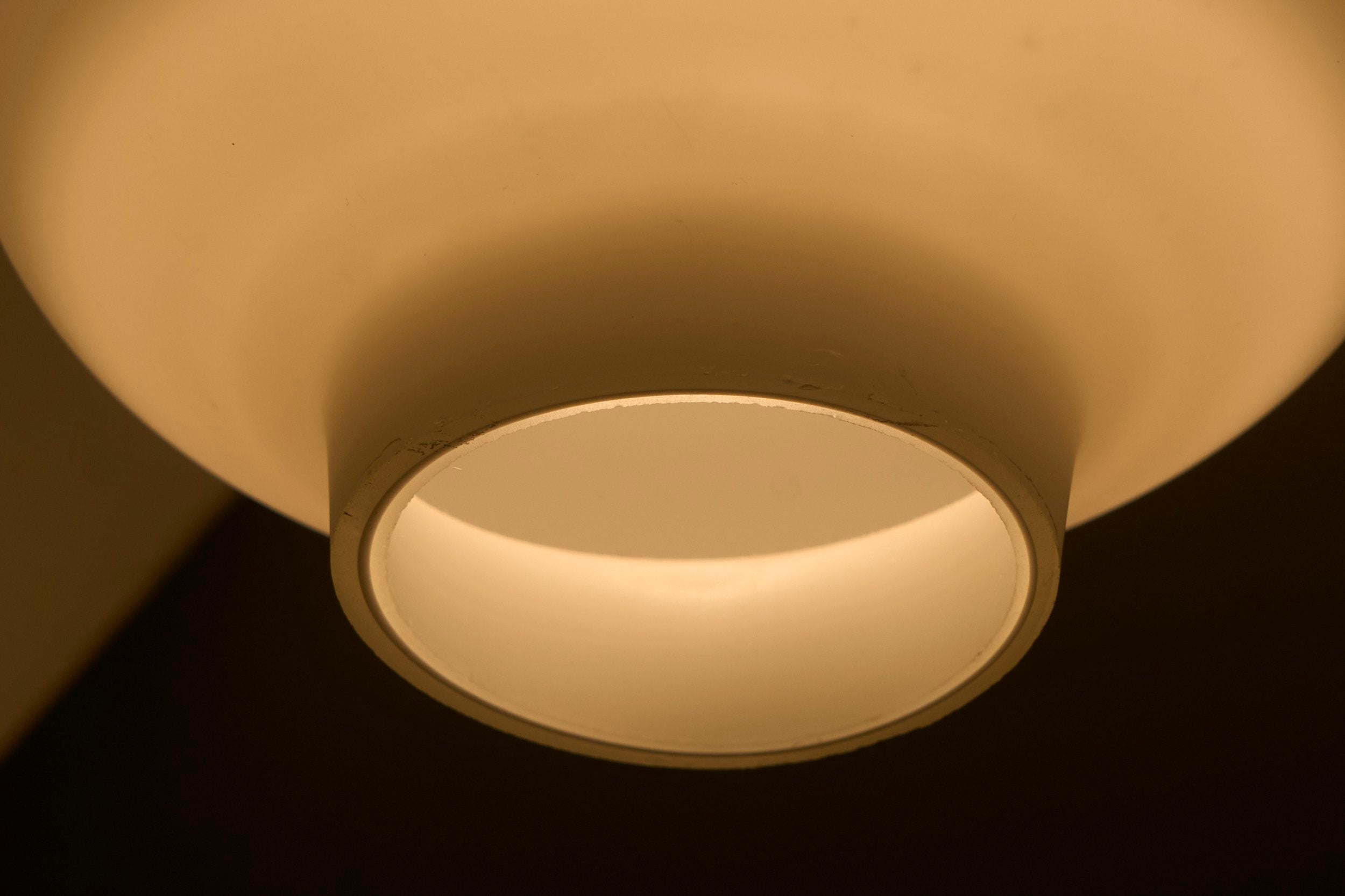 Large Sculptural Mid-Century Pendant Lamp in Opaline Glass 1960 — view 9