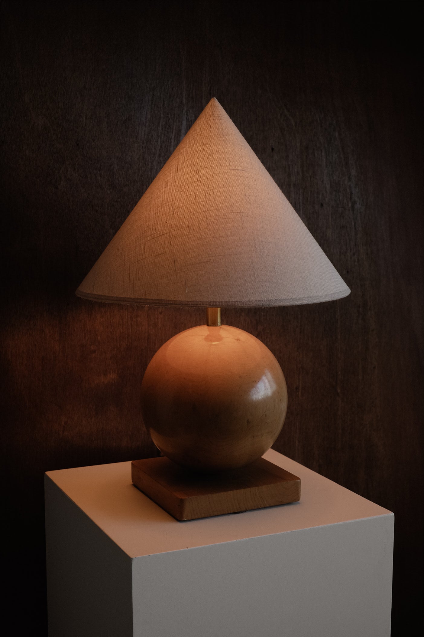Wooden Cone Table Lamp  — side angle