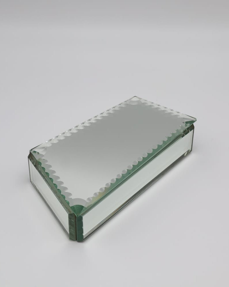 Vintage Art Deco Style Mirrored Glass Jewelry Box 1950s by Forma Finds | The Oblist