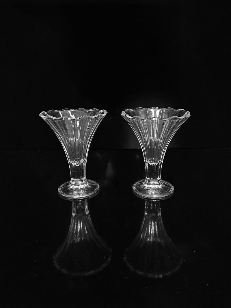 4 Italian Art Deco Dessert Glasses by Dodo Vintage | The Oblist — clear glass, vintage design