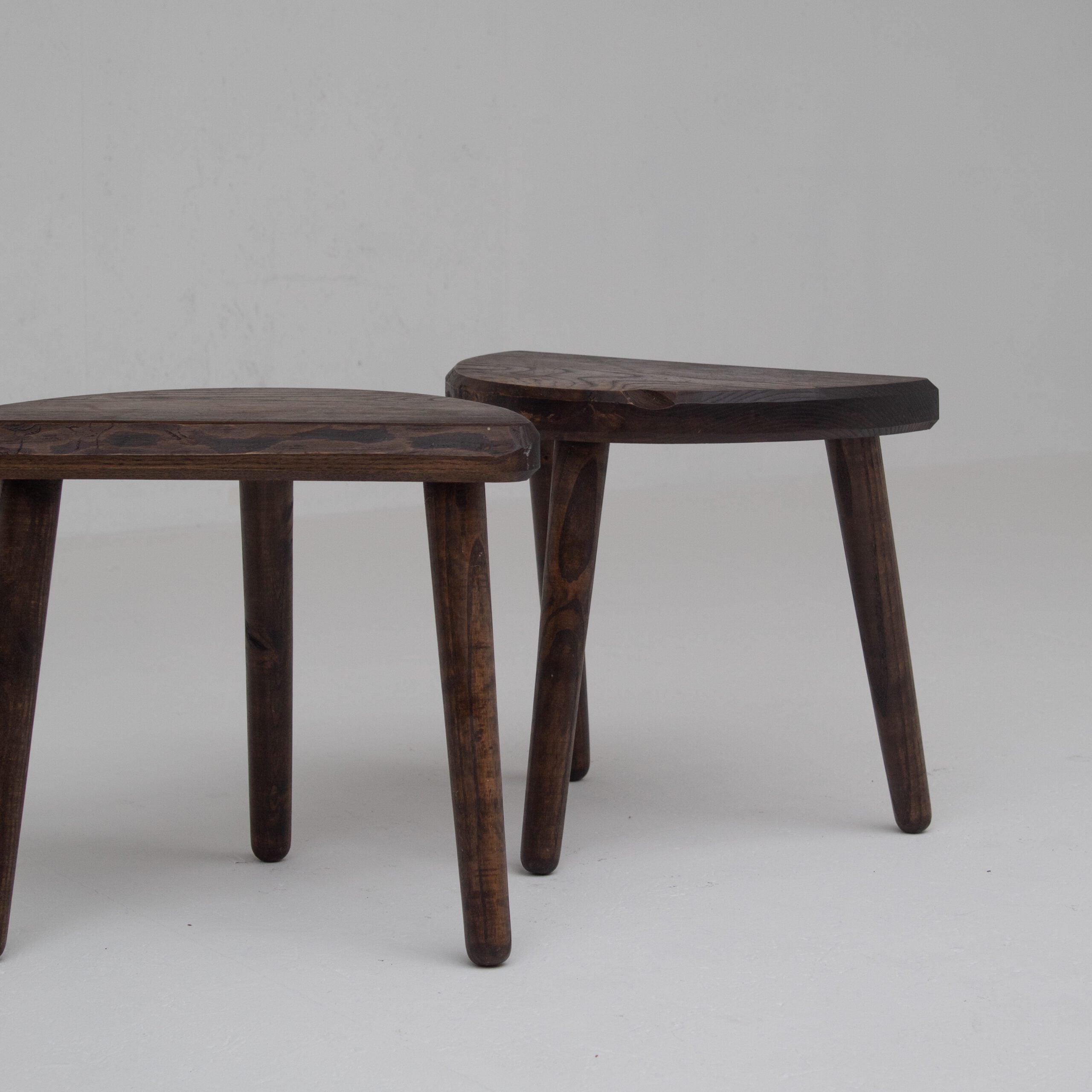 Mid Century Bench and Stools in wood — lifestyle setting