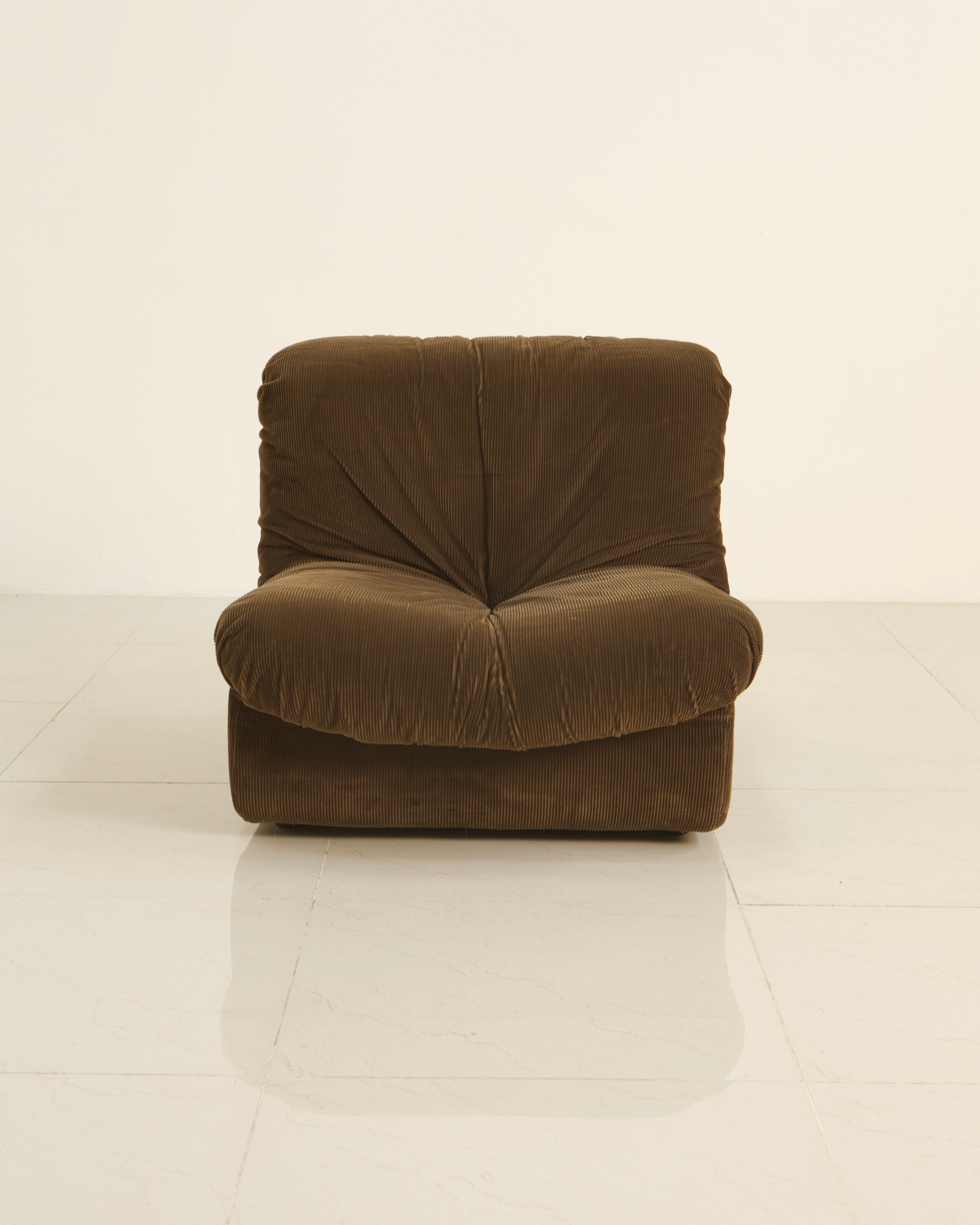 Brown corduroy modular sofa chair by Stilgamma, 1970s vintage