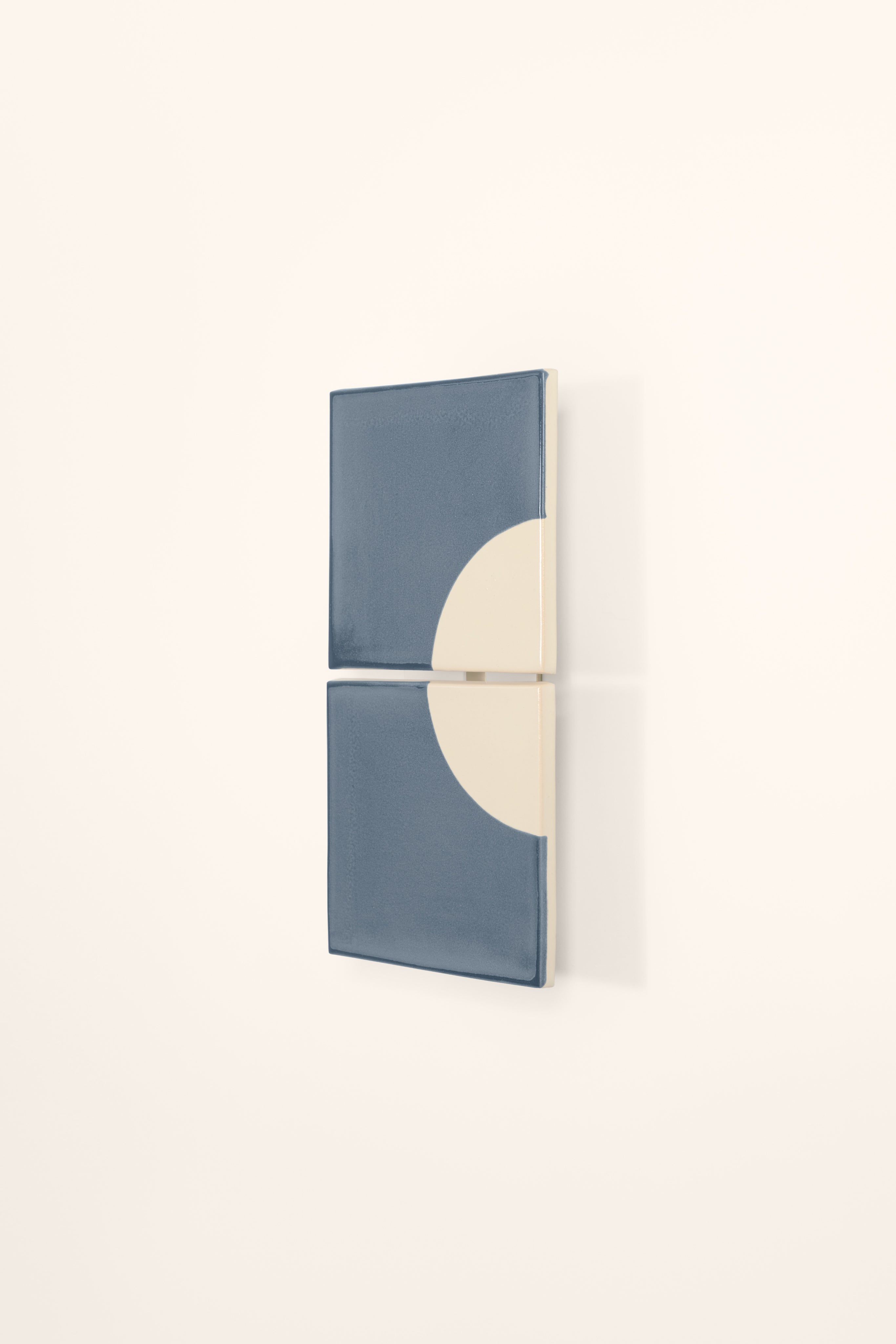 Tiles Moon B — wall lamp in blue and cream colors