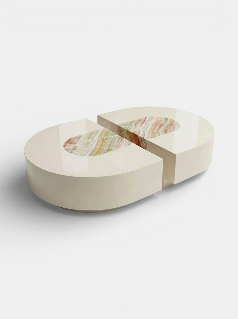 Baci Capsule Rainbow Onyx Coffee Table — detail view