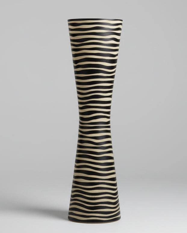 Zebra Floor Lamp by Passé The Store | The Oblist — handcrafted ceramic, black and white