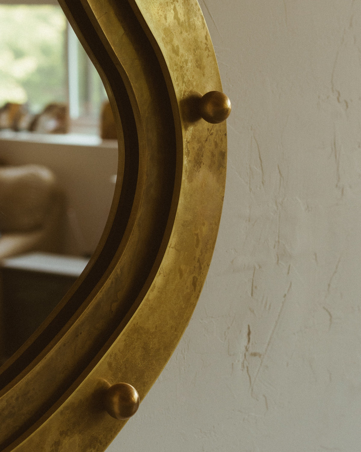 Organic  Postmodern Brass Mirror - Large — in context