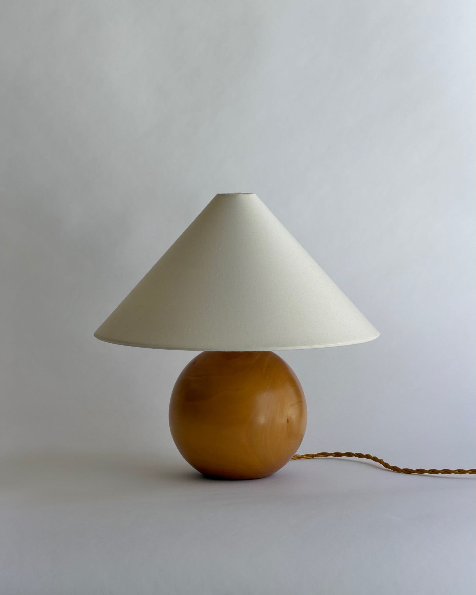 Vintage wooden table lamp  — side angle