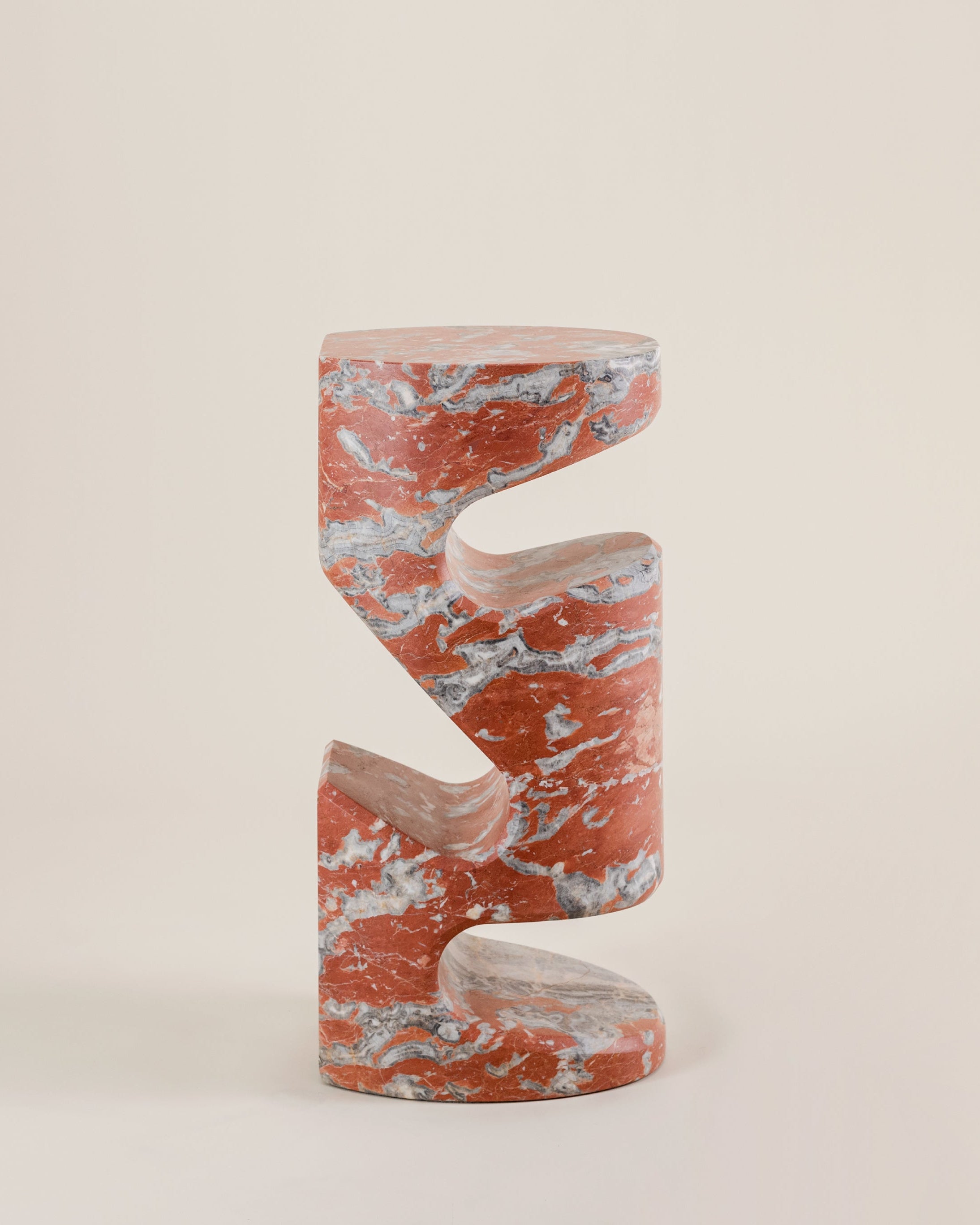 Tobo Side Table by Studio Karim Choueri | The Oblist — handcrafted red marble design