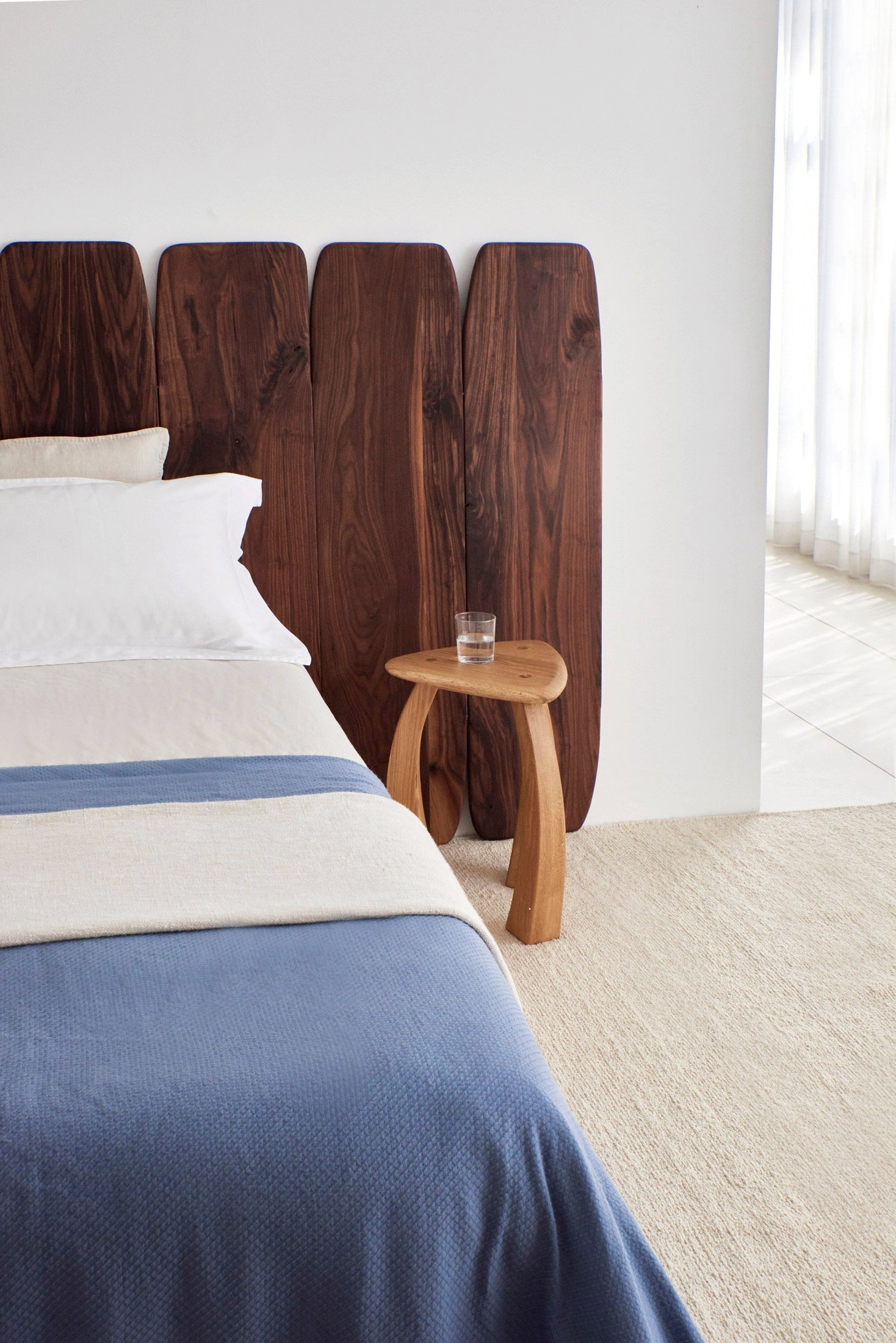 Madeira Walnut Headboard Medium — side angle