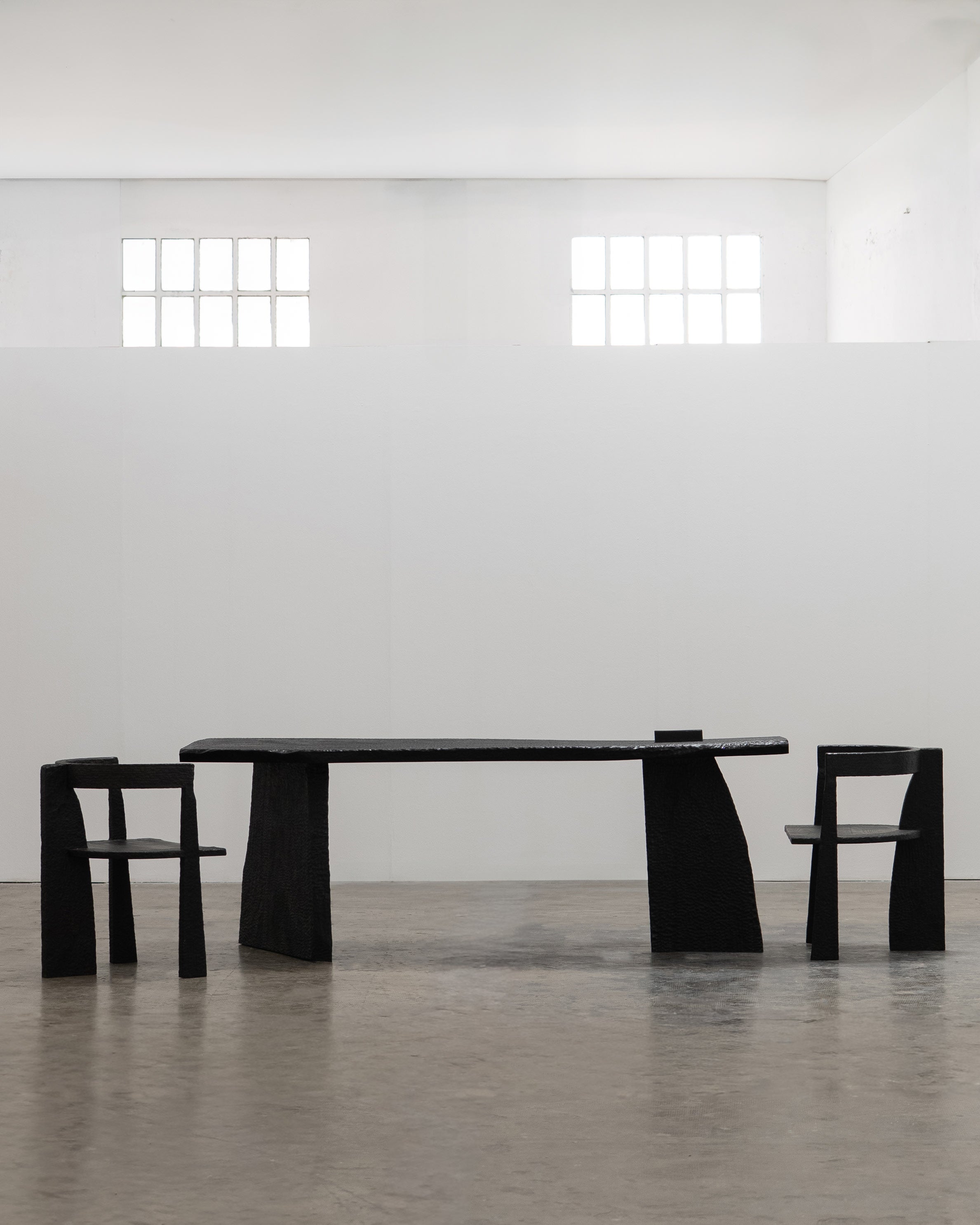 Massif Dining Table from Charred Eucalyptus Wood — lifestyle setting