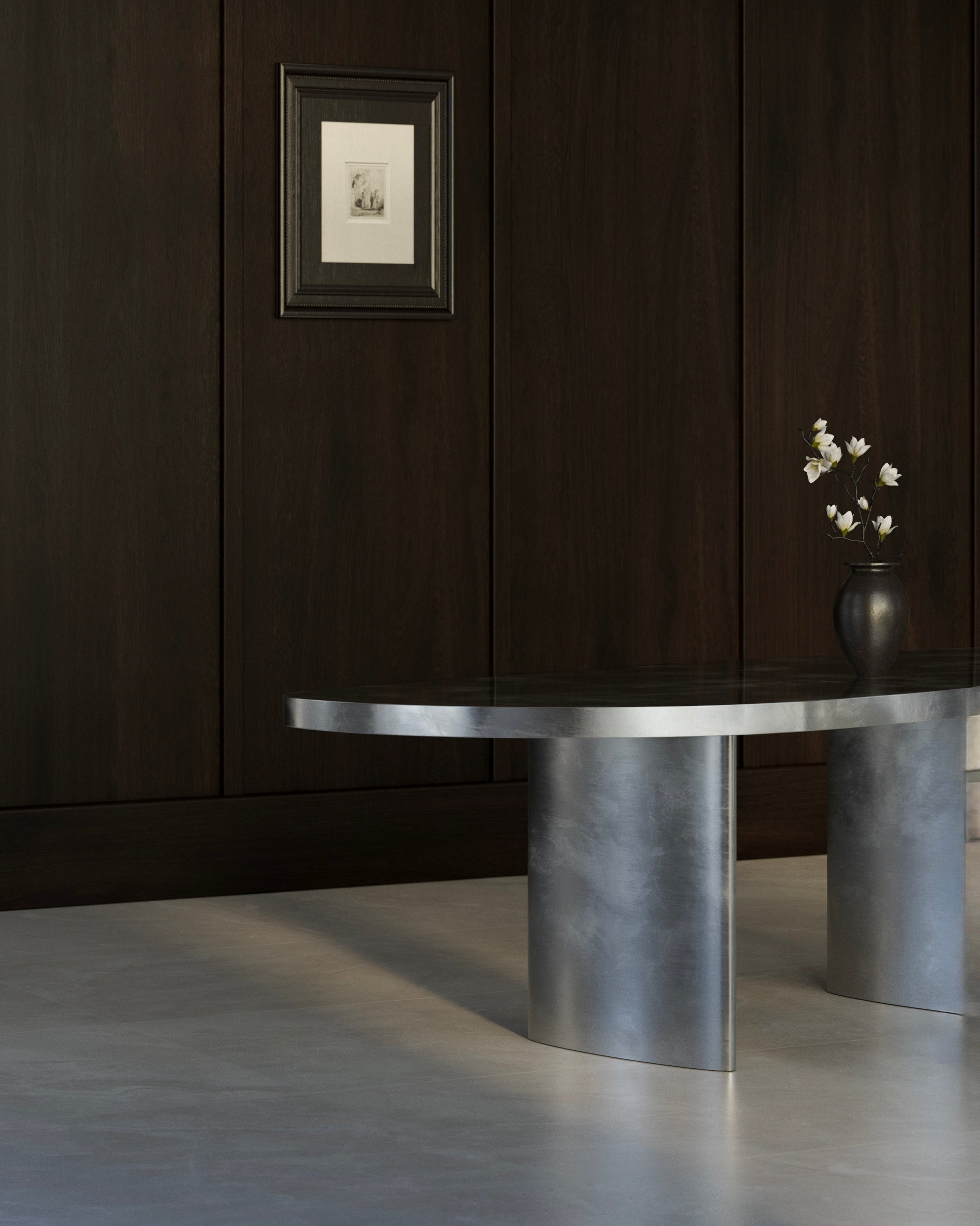 Table à Manger Contemporaine - Collection en Acier Inoxydable