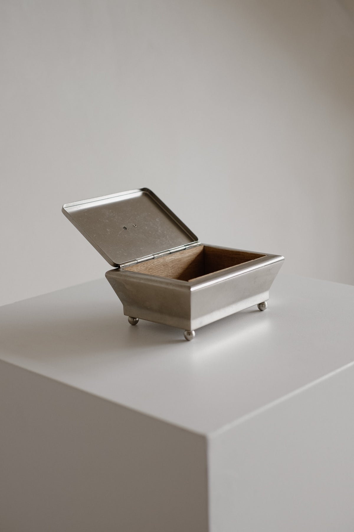 Art Deco Stainless Steel Box, 1930s  — lifestyle setting